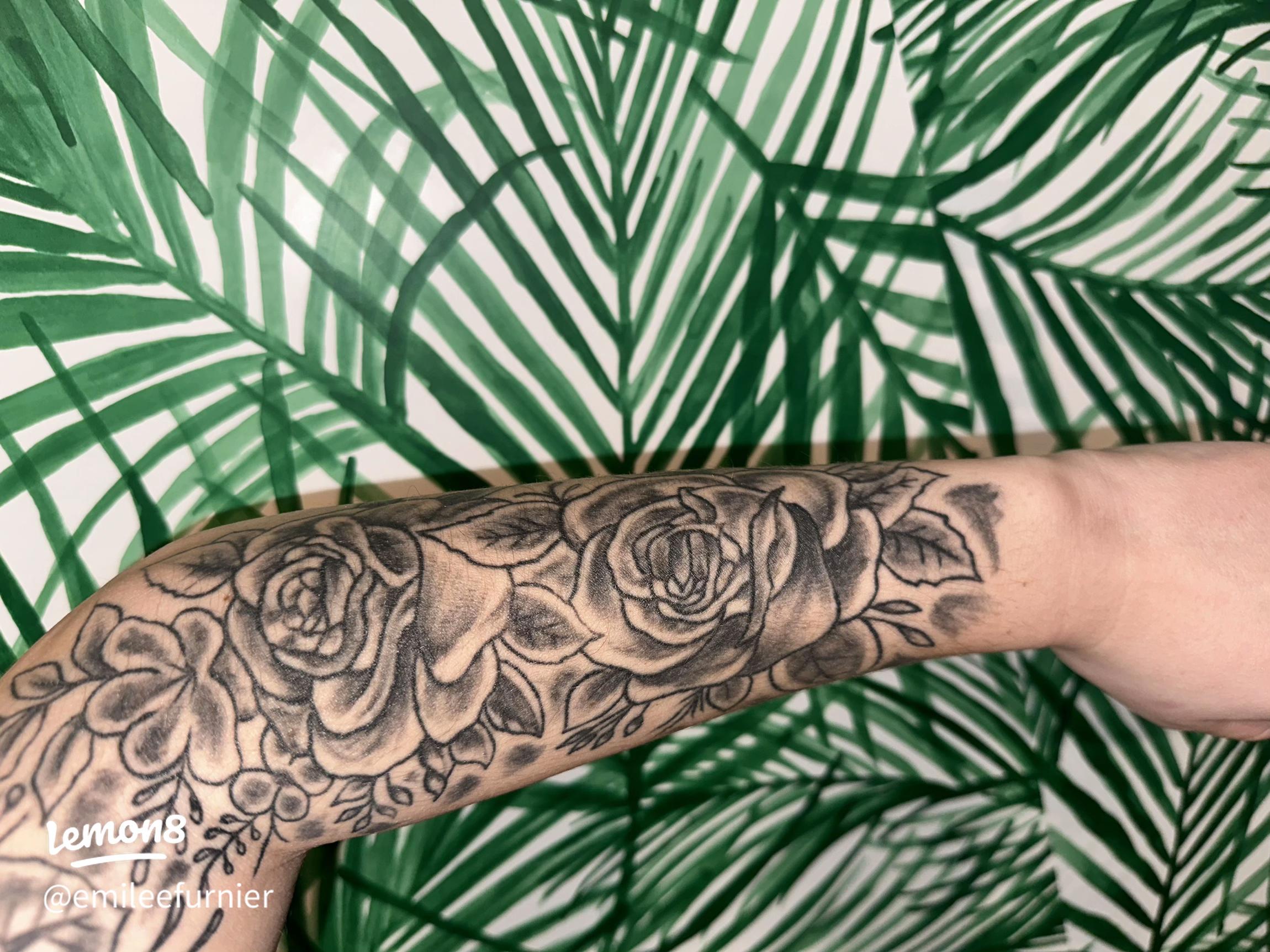 2300x1724 Stunning Floral Sleeve Tattoos: Rose Designs for Serenity