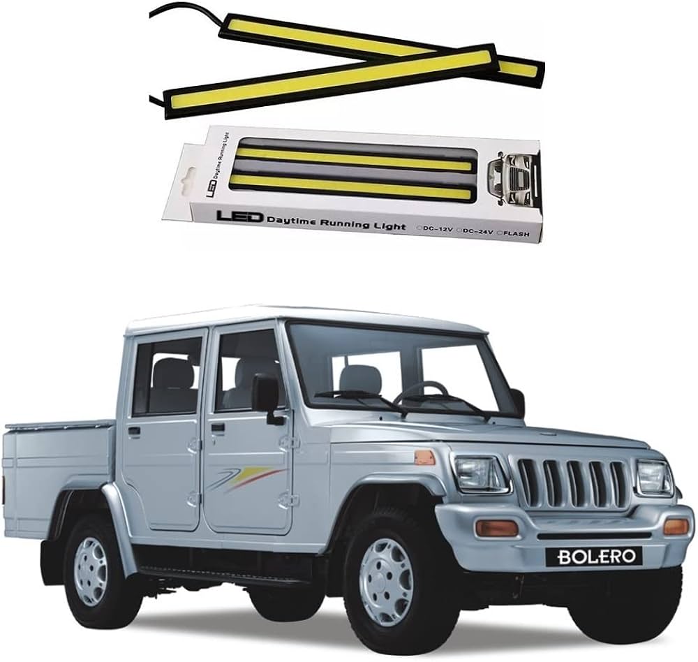 1000x948 ModifyStyle COB 6000K 17CM White DRL12V for Mahindra Bolero Camper (2007 to 2010) Type 1 - (set of 2pc) : Amazon.in: Car & Motorbike