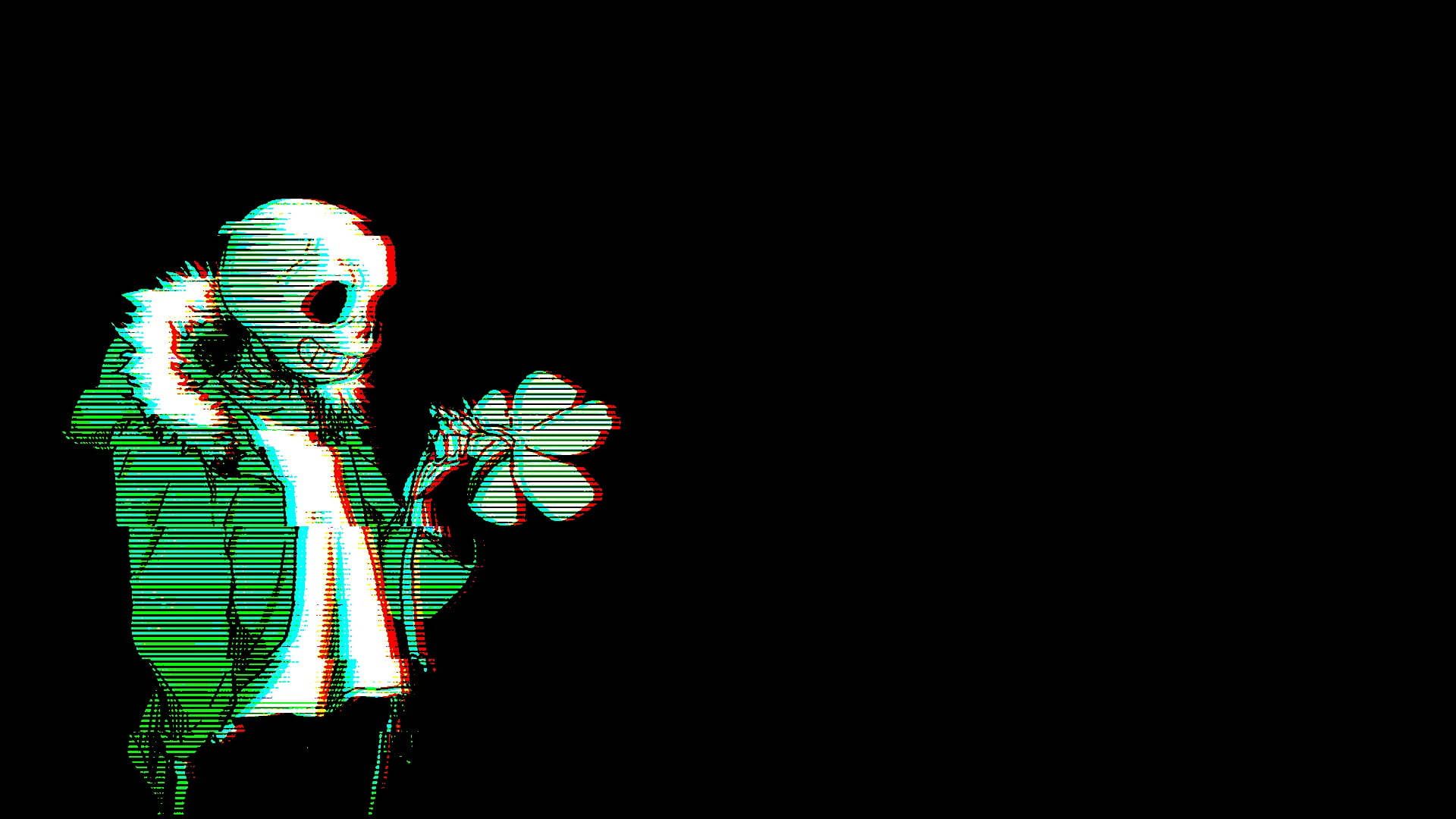 1920x1080 Download Green Glitchcore Sans Skeleton Desktop Wallpaper