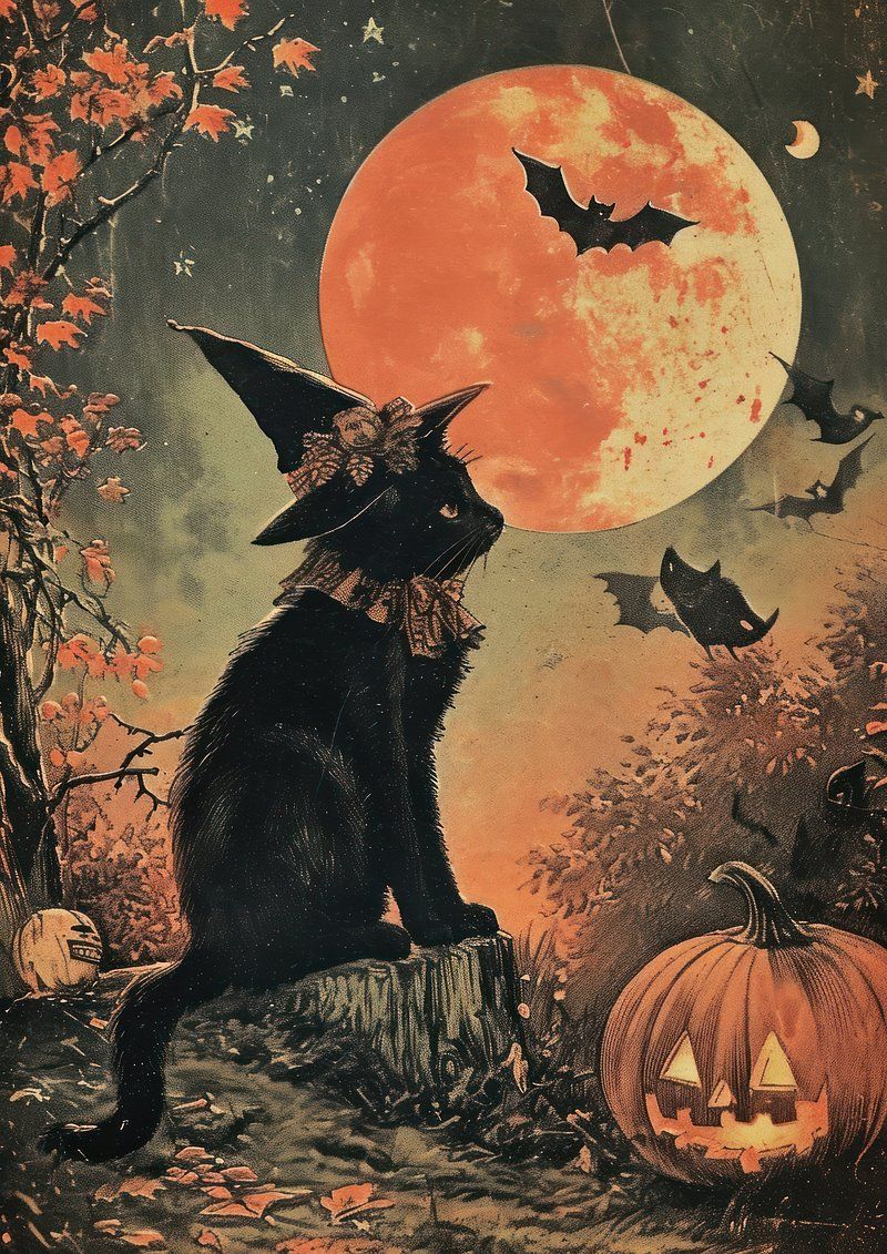 800x1131 Halloween Vintage Image Wallpaper