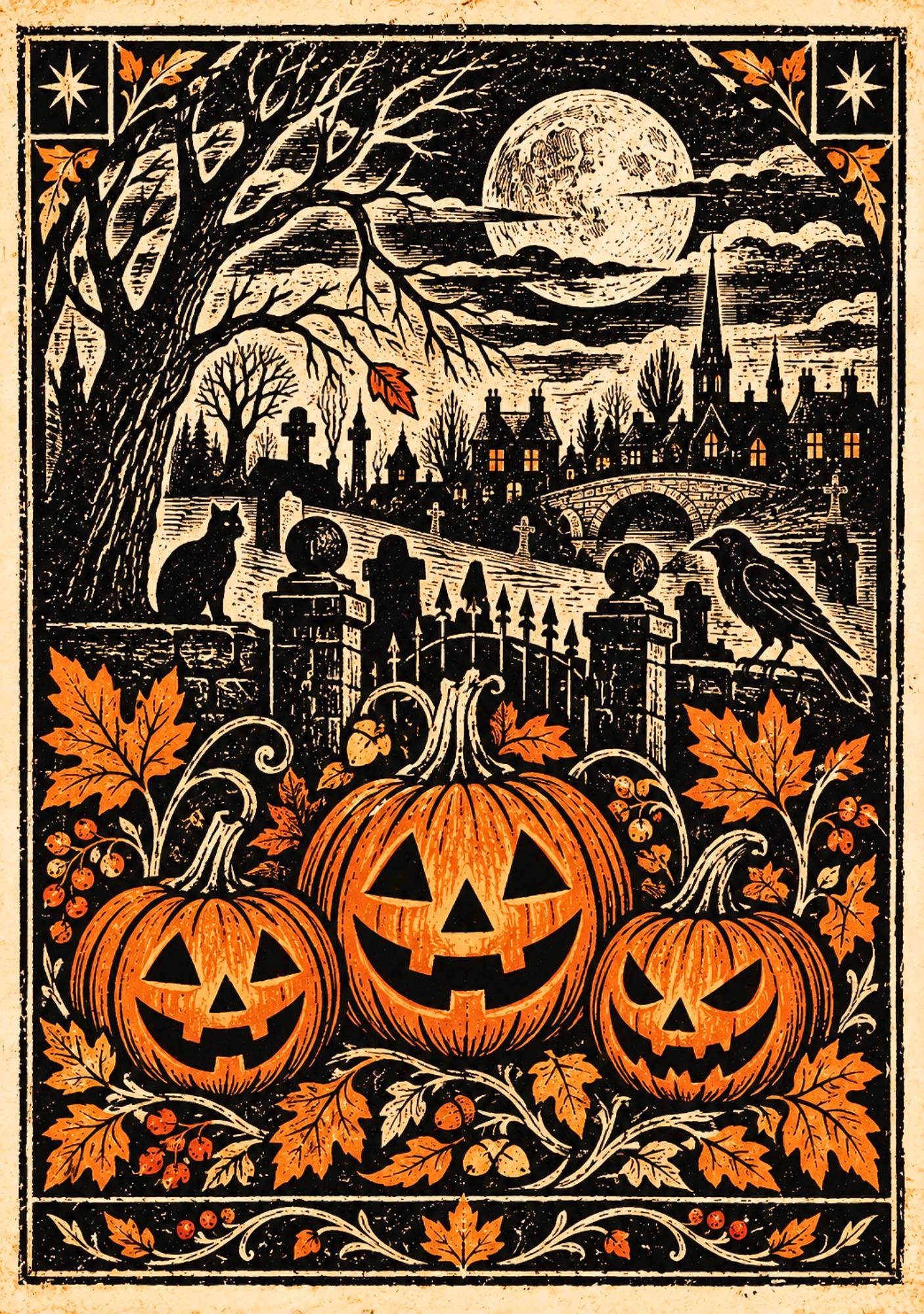 1407x2000 Antique Halloween Pumpkin