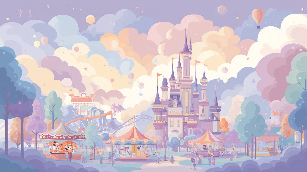 1200x673 Pastel Kingdom Fairground Mural Wallpaper