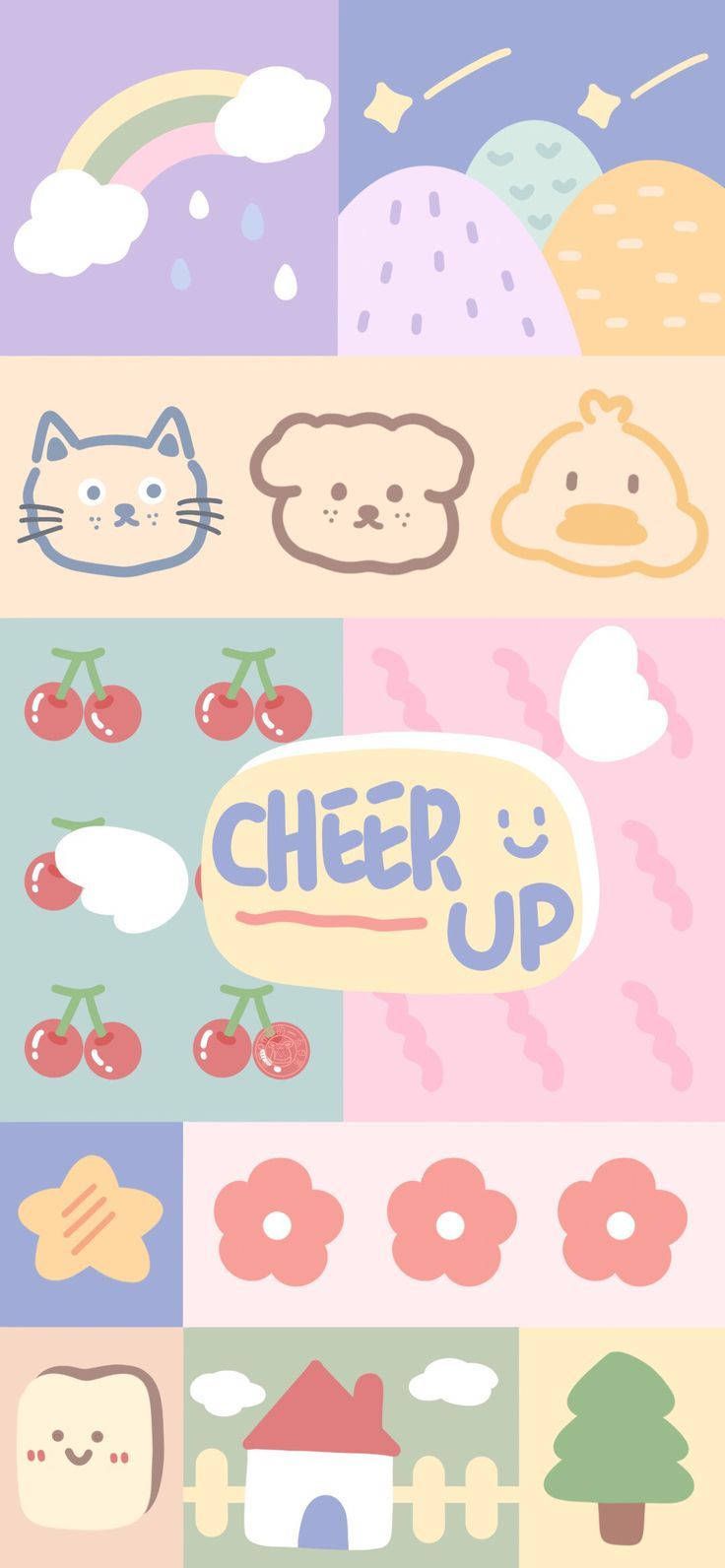 736x1592 Download Pastel Cute Characters And Drawing Wallpaper