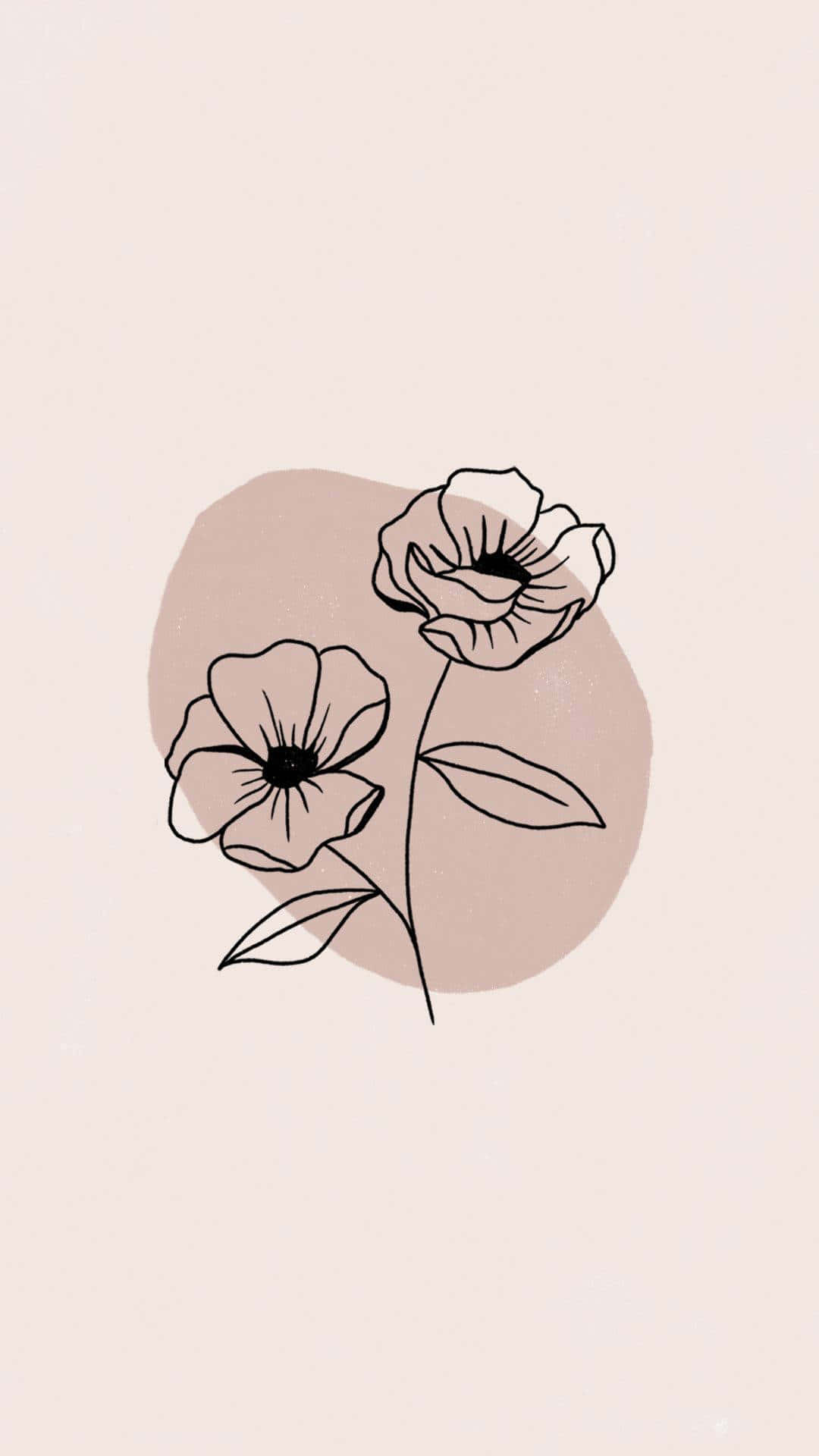 1080x1920 Download Minimalist Pastel Floral Illustration Wallpaper