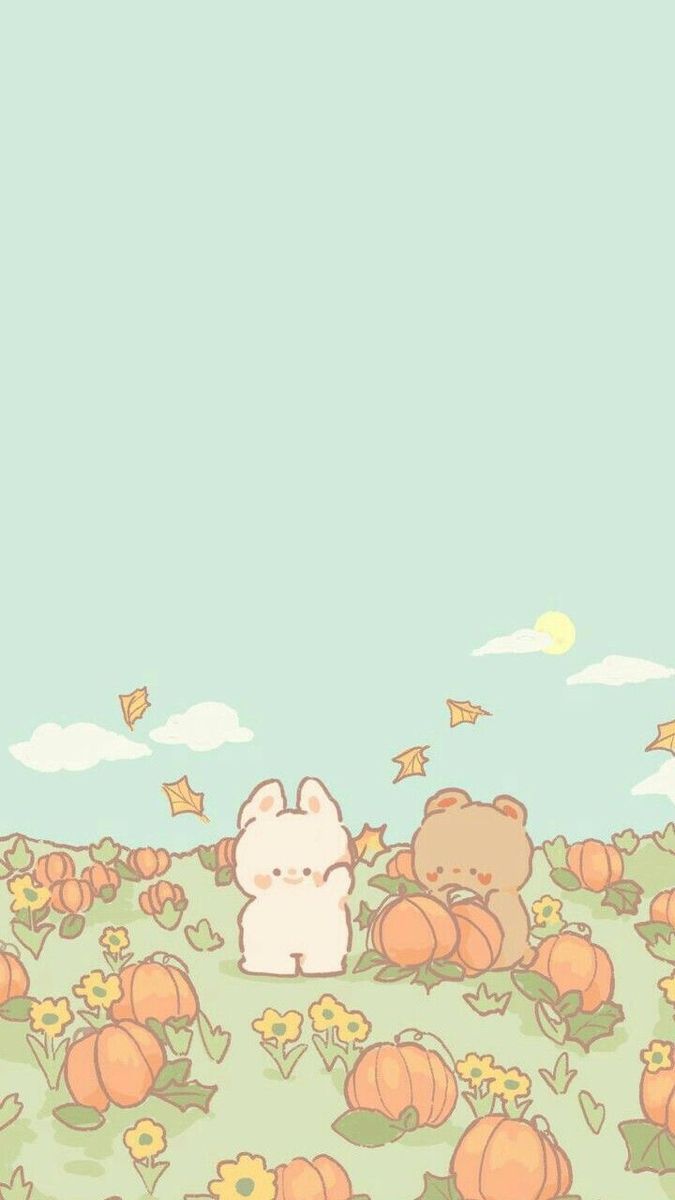 675x1200 korean wallpaper drawings bunny and bear