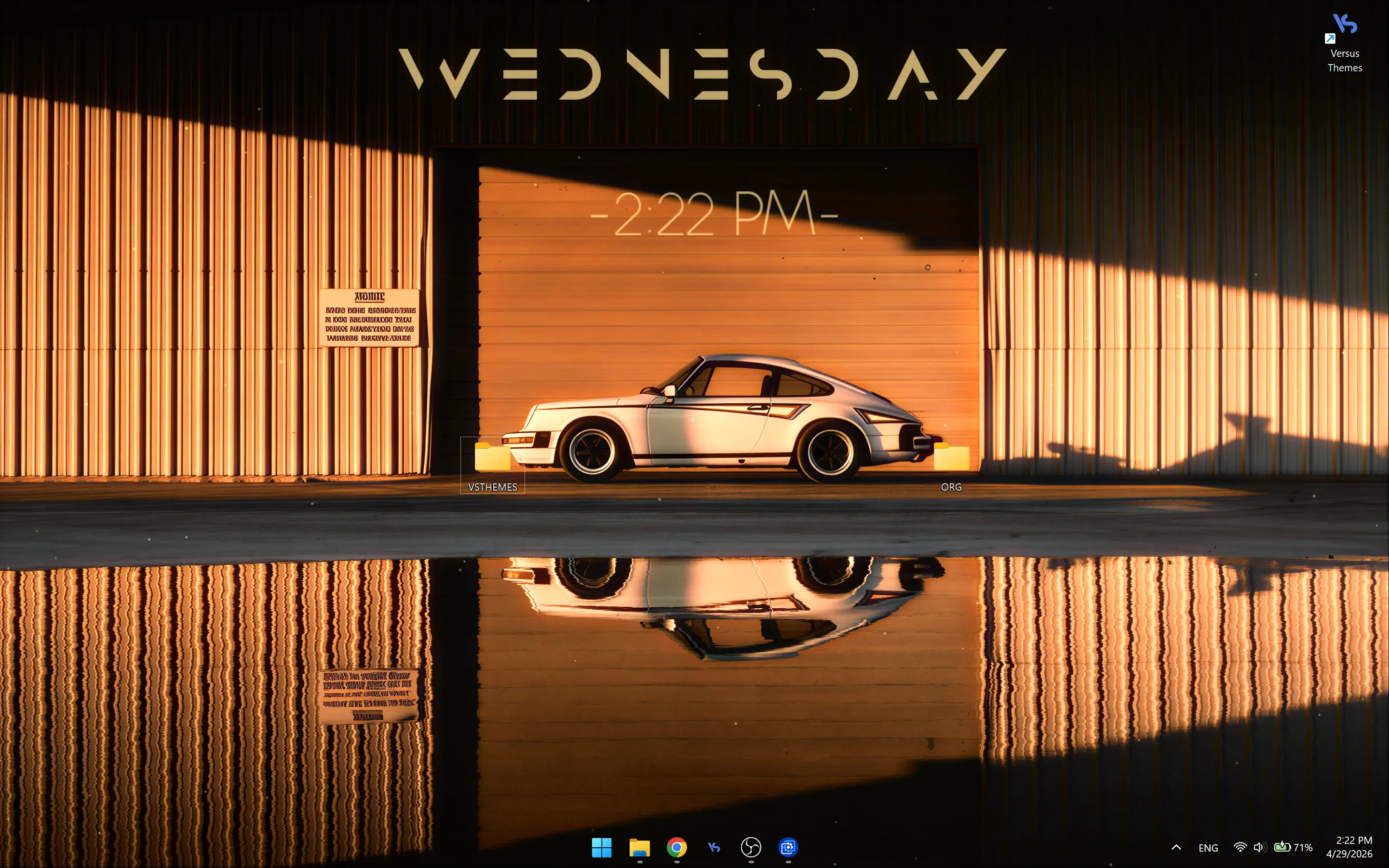 2881x1801 Live wallpaper White Porsche 911 in front of a garage door download on