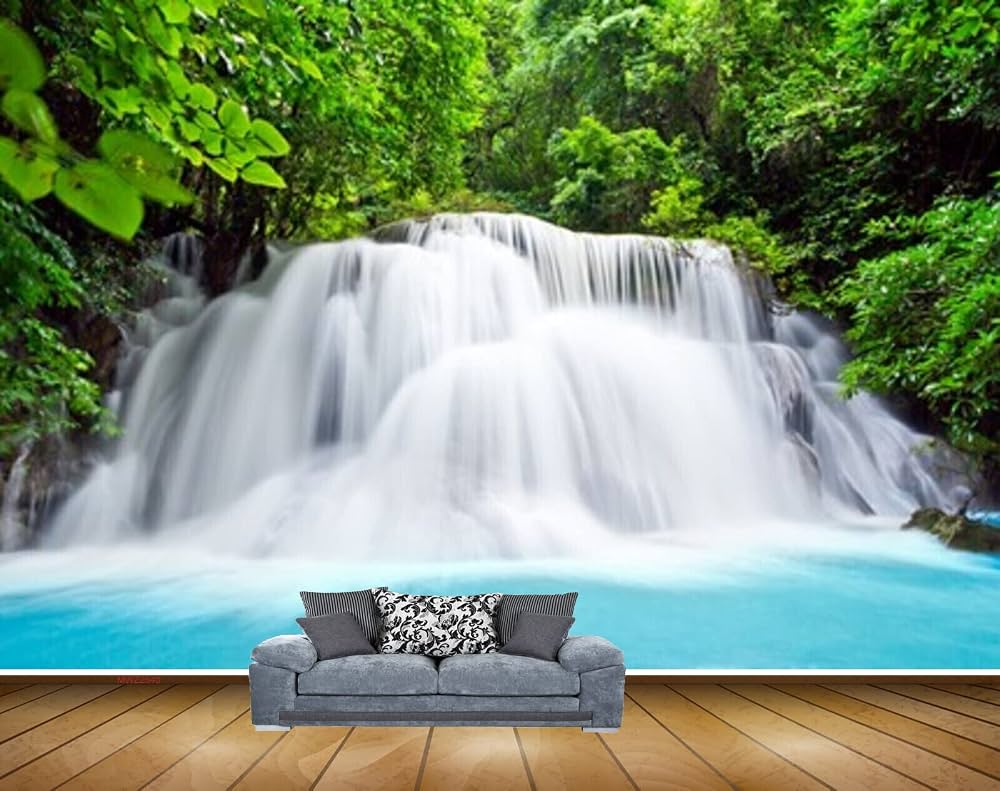 1000x791 Mystic Walls MWZ2540 Trees Waterfalls River Water Pond Forest HD 3D Wallpaper for Bedroom, Hall[4 ft x 3 ft] / [122 cm x 91 cm] : Amazon.in: Home
