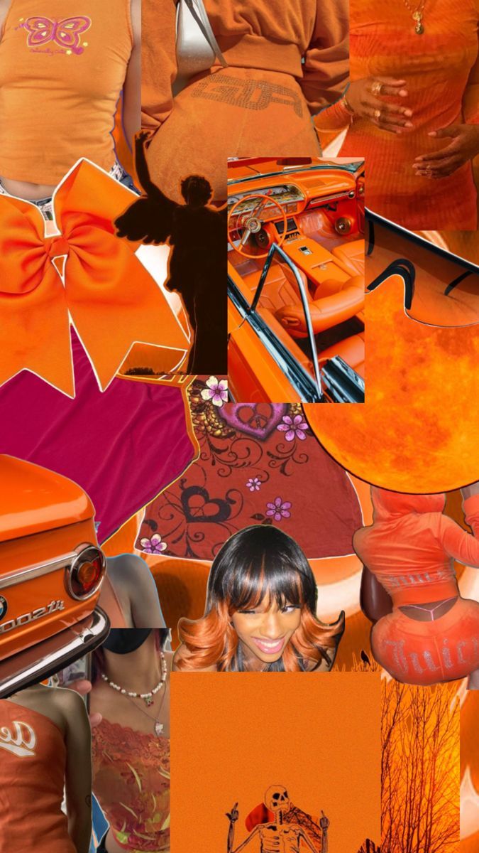 675x1200 Orange y2k background
