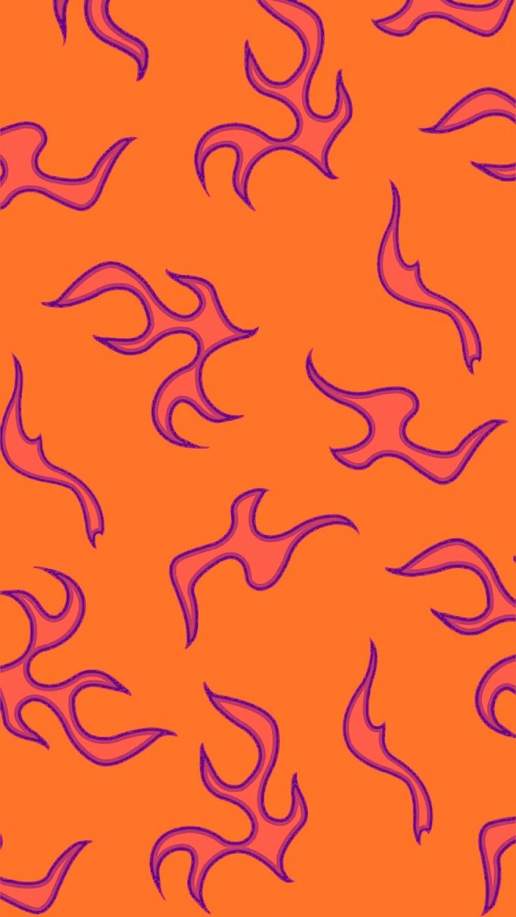 736x1308 Hippie Flame Wallpaper for iPhone. Orange y2k background, Orange flame pattern, Colorful flame pattern background