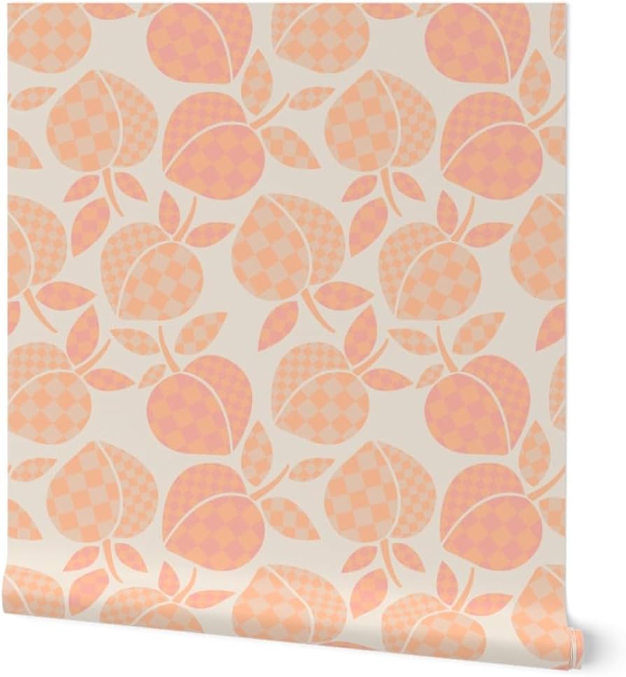 894x967 Spoonflower Orange Peach Peel And Stick Wallpaper. Sample 12 X 24. Pastel Light Color Of The Year Y2K. Self Adhesive, Removable And Renter Friendly