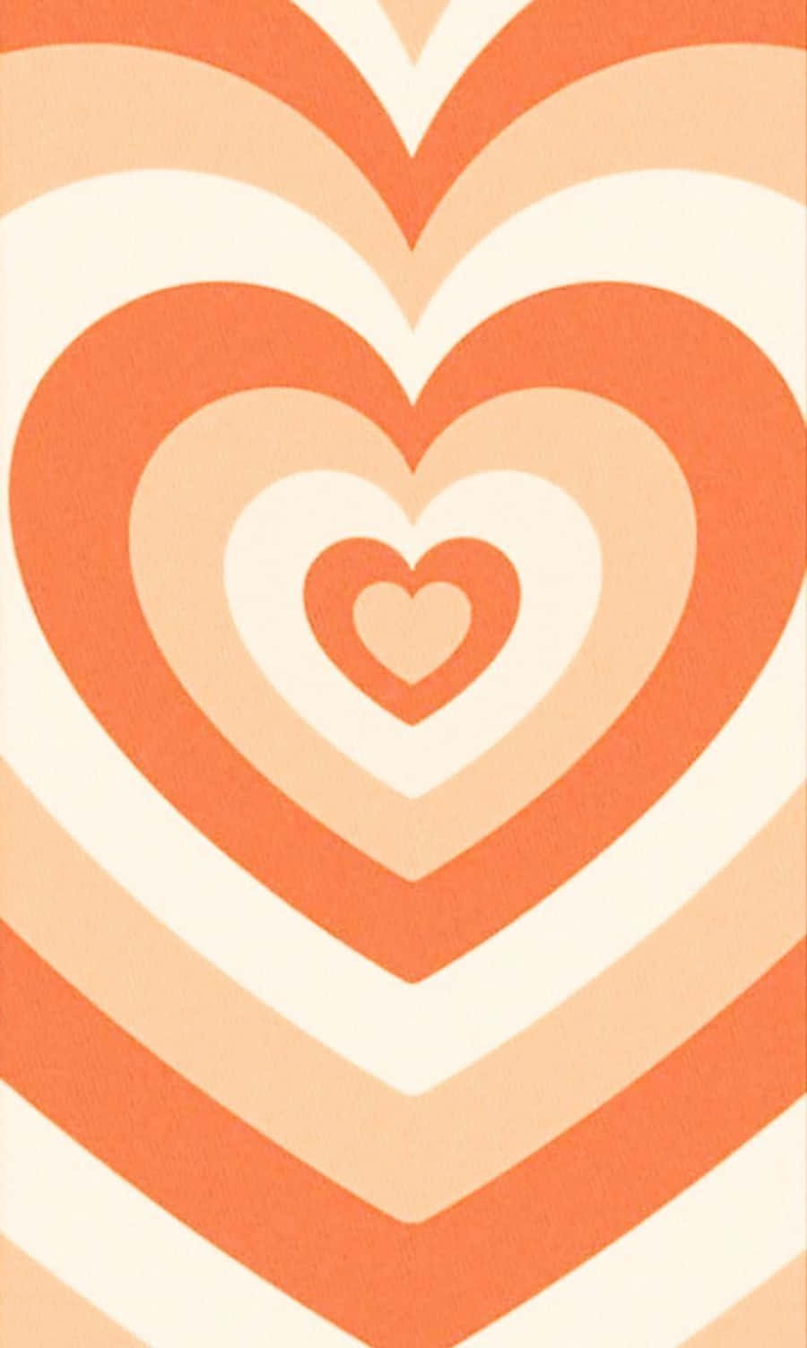 900x1504 Download Vibrant Orange Heart with Abstract Patterns Wallpaper