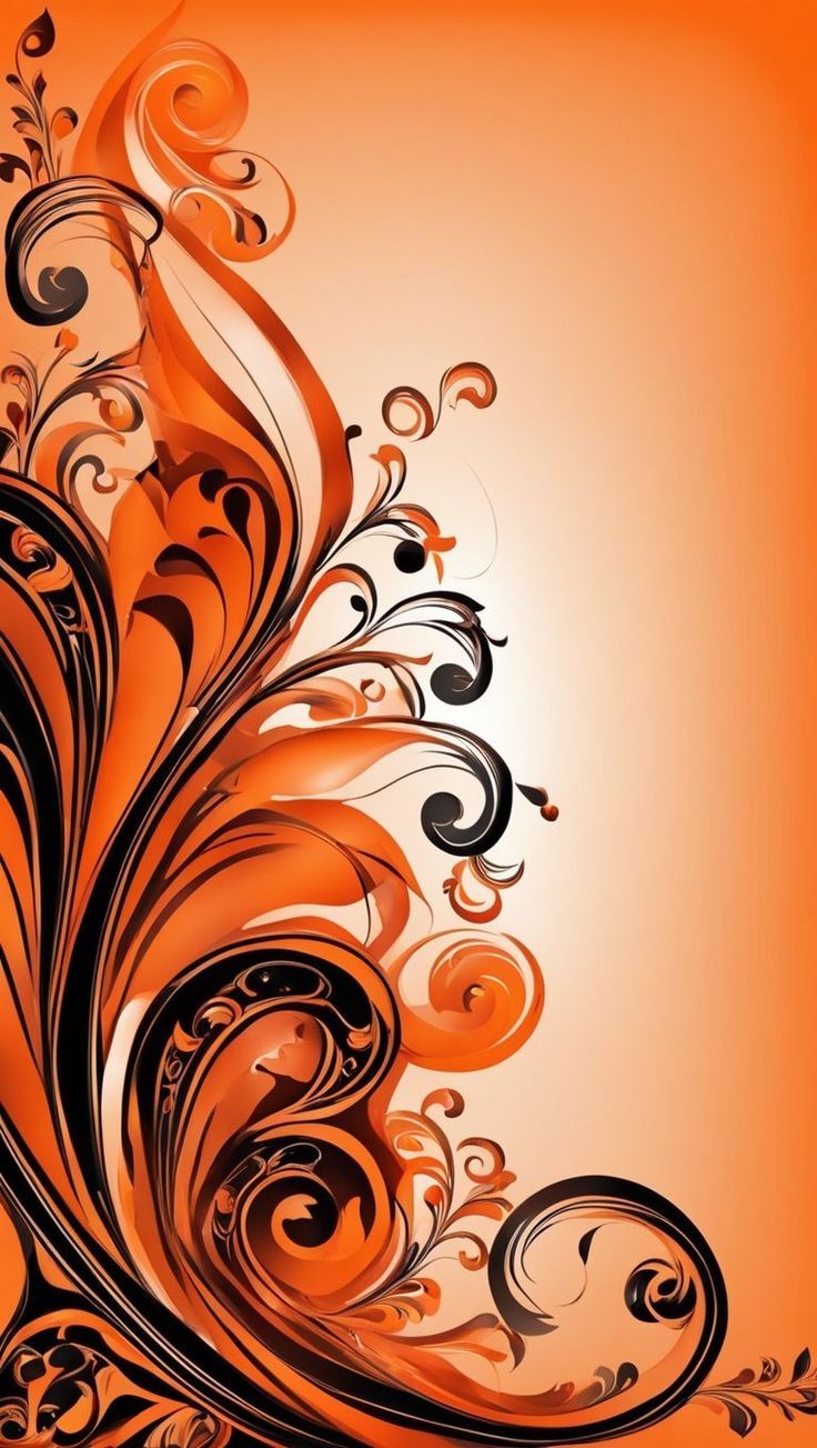 736x1303 Orange vector flourish. Orange wallpaer, Orange y2k background, Wallpaper orange and black