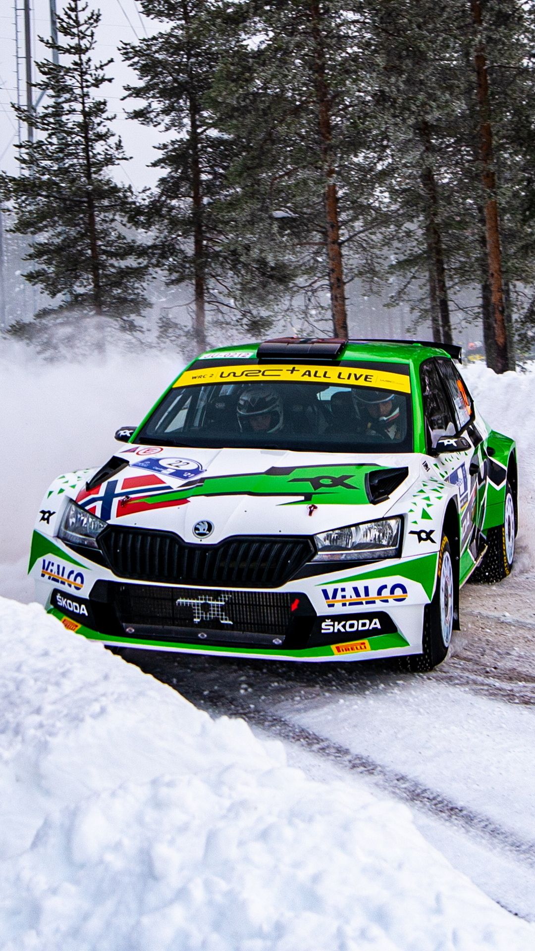 1080x1920 Download Arctic Rally Finland Wallpaper for Your Phone - Škoda Motorsport