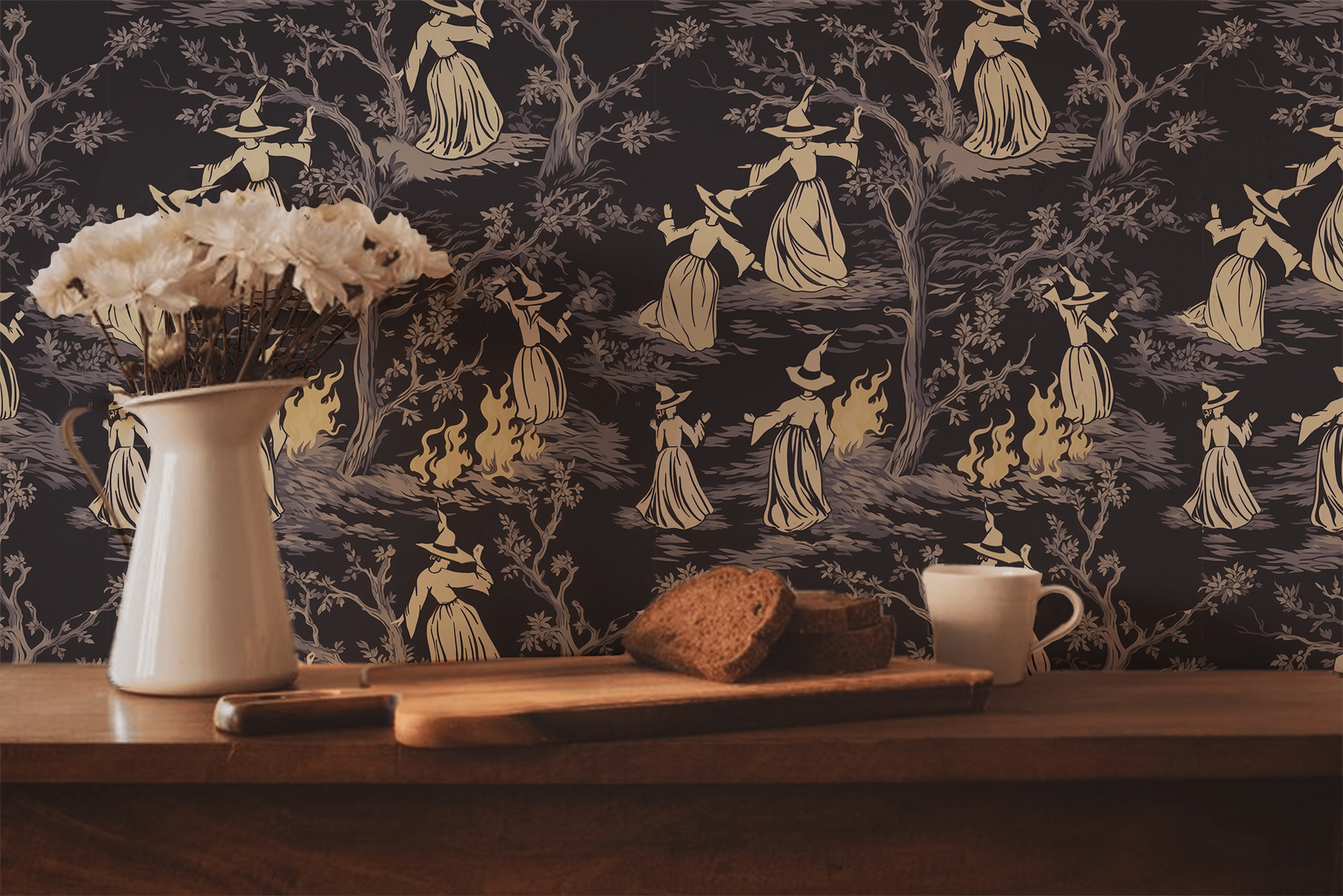 1946x1299 Dark Folklore Witchy Wallpaper. Midnight Coven Grove