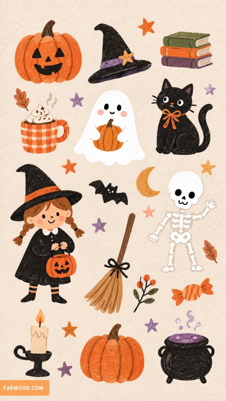 750x1333 Cute Halloween Aesthetic Wallpaper iPhone