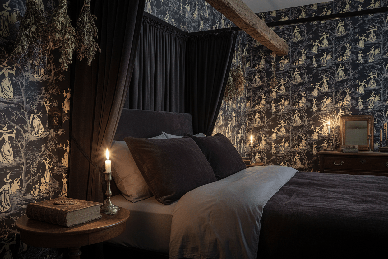 1248x832 Dark Folklore Witchy Wallpaper. Midnight Coven Grove