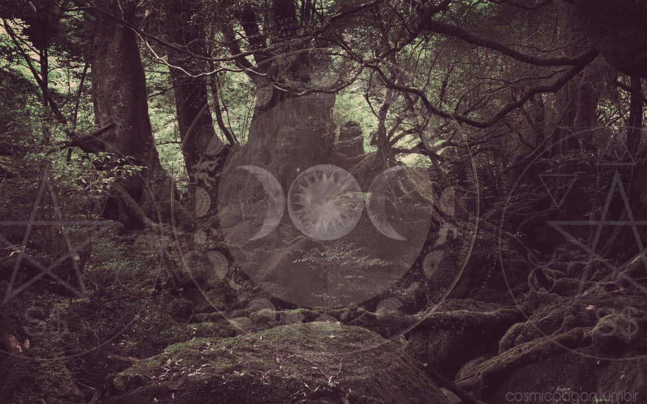 1280x800 Download Take a dive into a haunted Halloween landscape with Witchy Desktop! Wallpaper