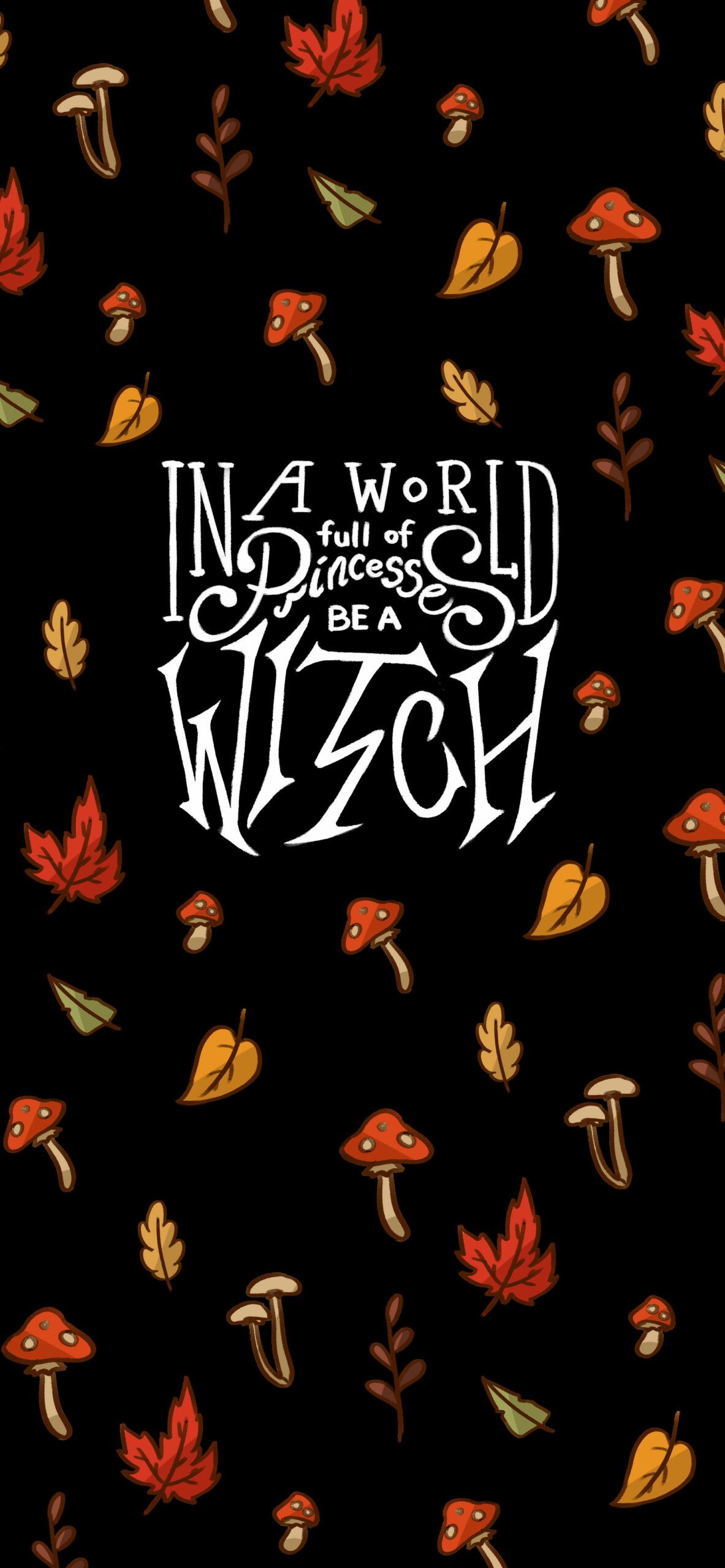1183x2560 Witchy Fall Black Wallpaper Fall Wallpaper iPhone HD