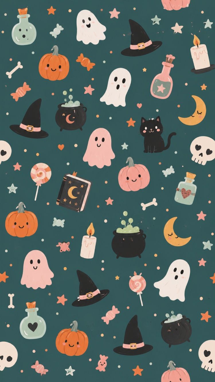 750x1333 Cute Halloween Aesthetic Phone Wallpaper