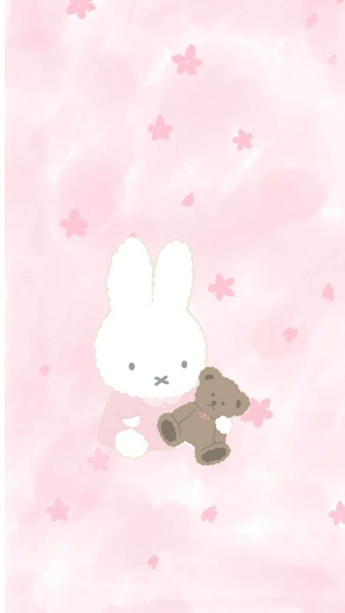 675x1200 Miffy wallpaper. Pastel pink wallpaper with miffy, Miffy and friends wallpaper pink, Cute miffy wallpaper