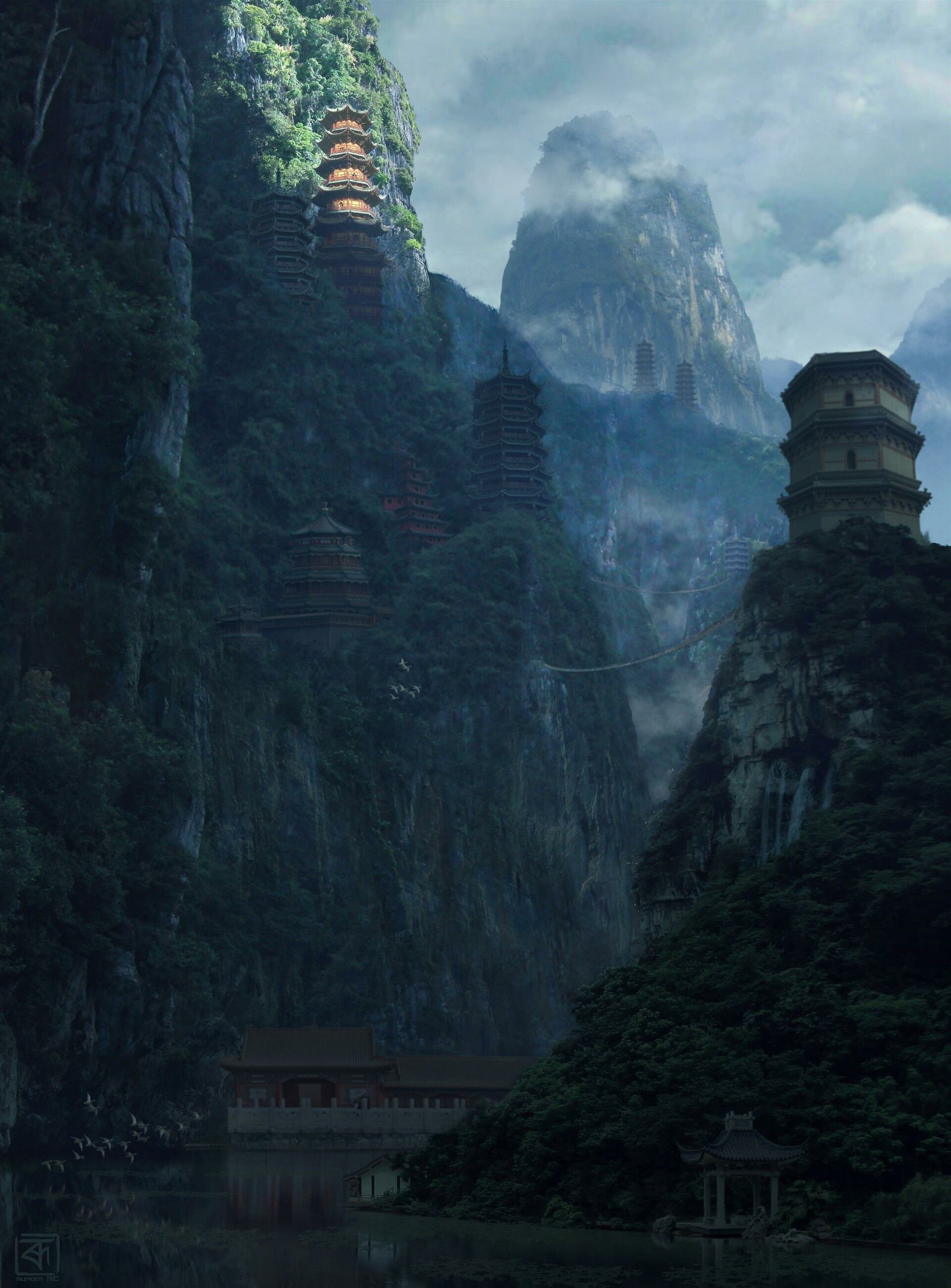 1920x2599 RUPAM RAAJ R. Secret temple of Shiva (11) ॐ-Towers of Tiger Mountain