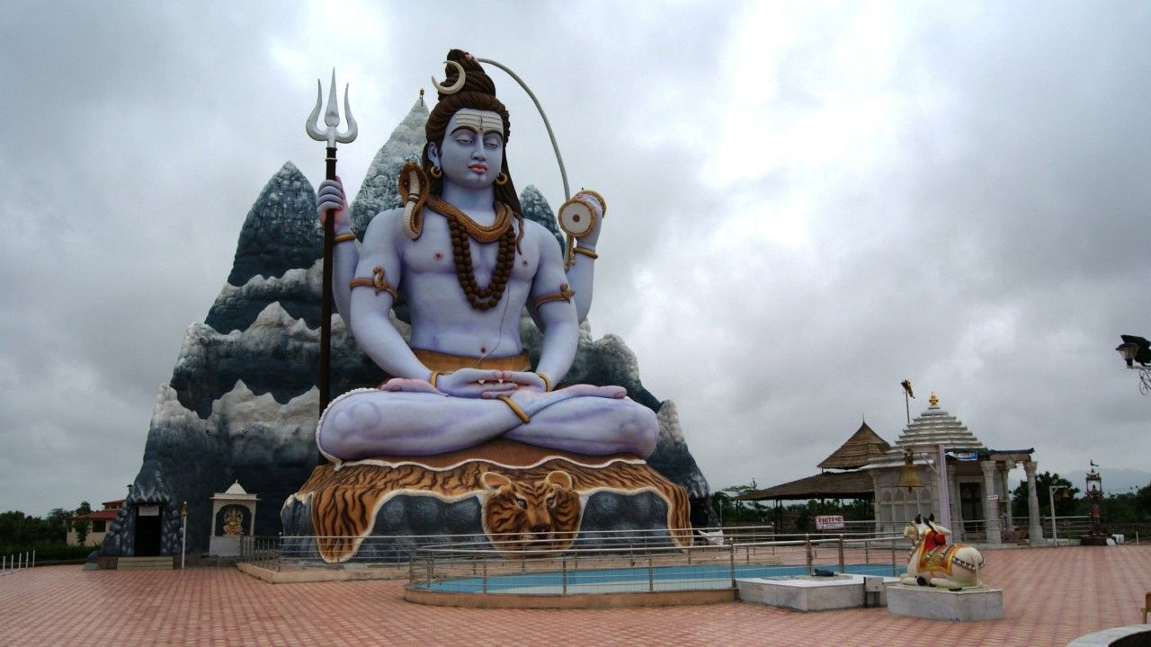 1280x720 Shiva Statue In Sky Background HD Shiva Wallpaper