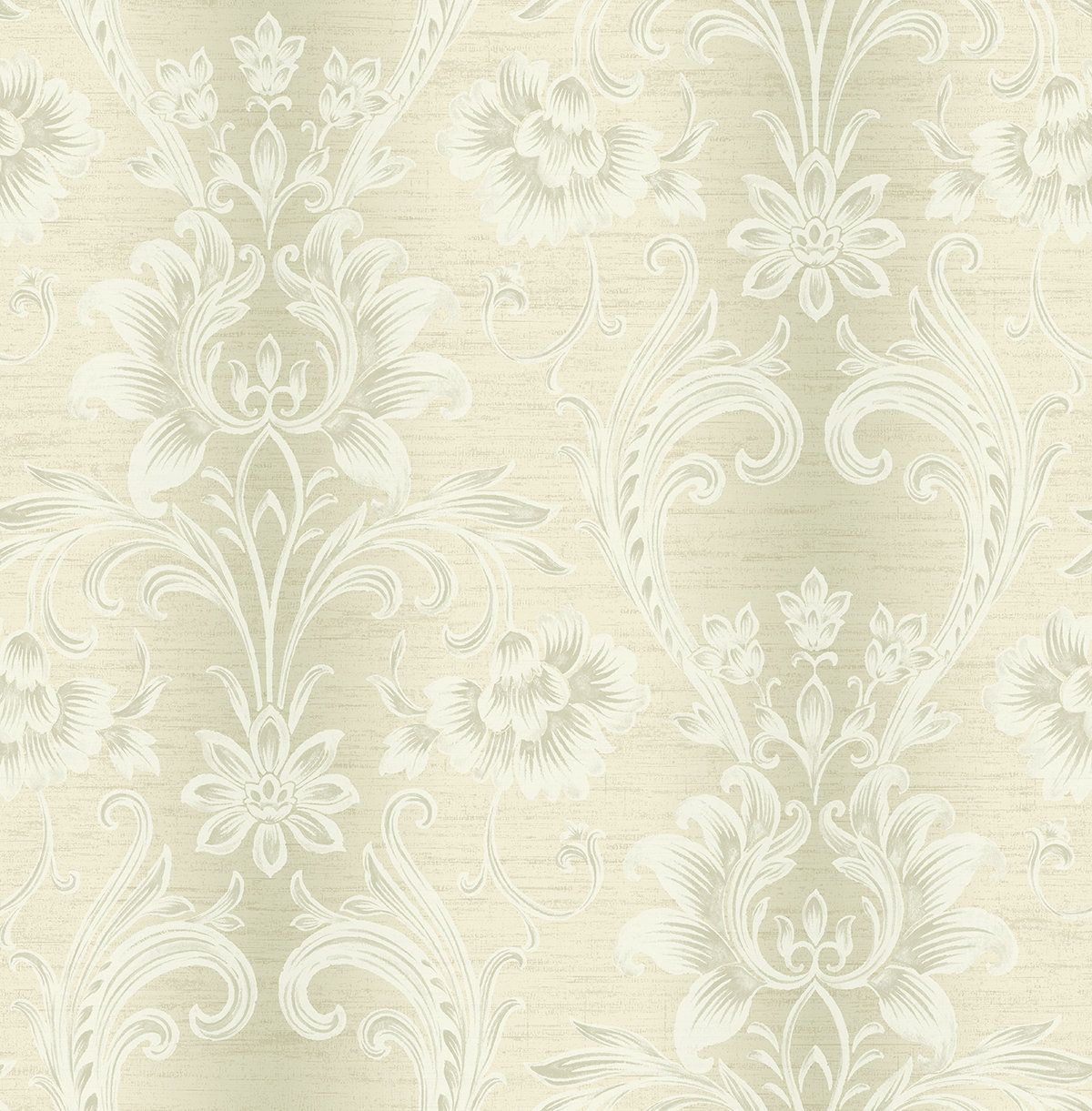 1200x1221 Darby Home Co Albacete Designs Soft Greige Sienna Damask Stripe Unpasted Wallpaper
