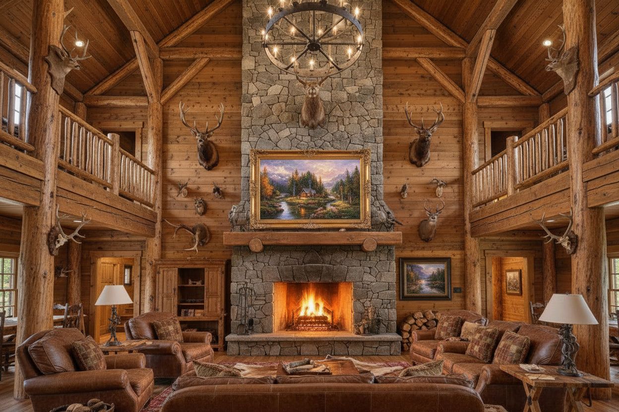 1248x832 Idyllic Cabin On a River Wallpaper Mural, Custom Sizes Available