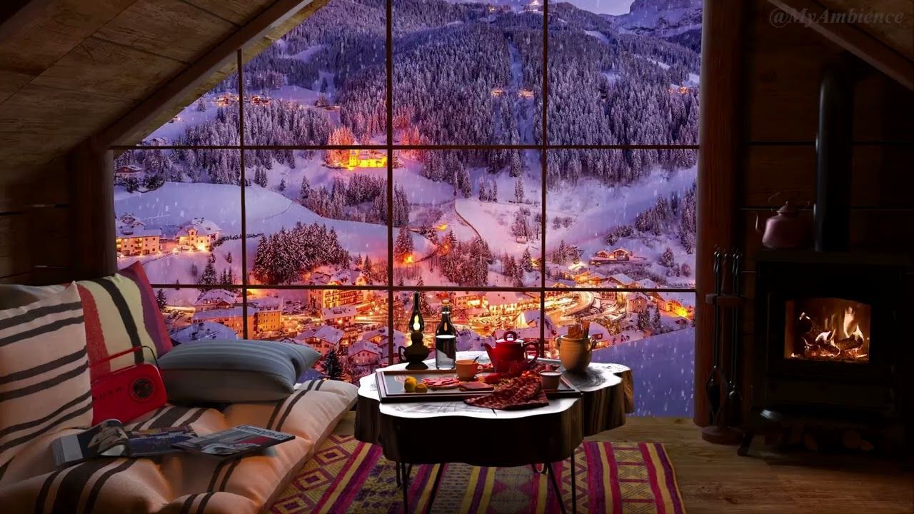 1280x720 Cozy Winter Fireplace Wallpaper