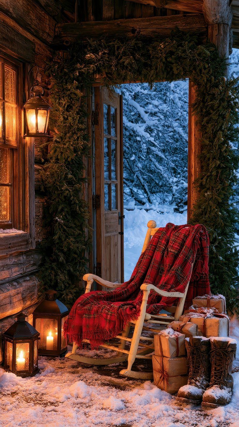 800x1427 Winter Cabin Image Wallpaper
