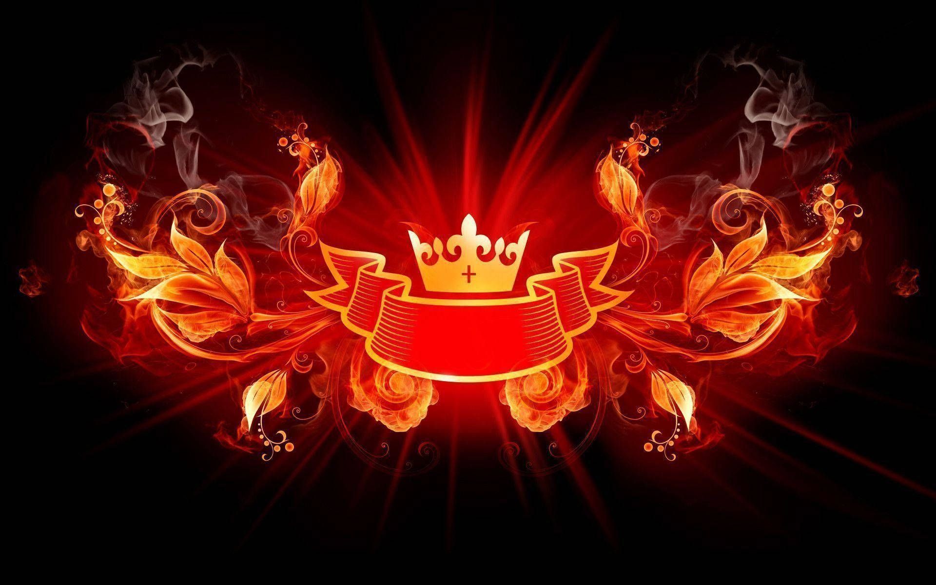 1920x1200 Download Flaming Black King Crown Wallpaper