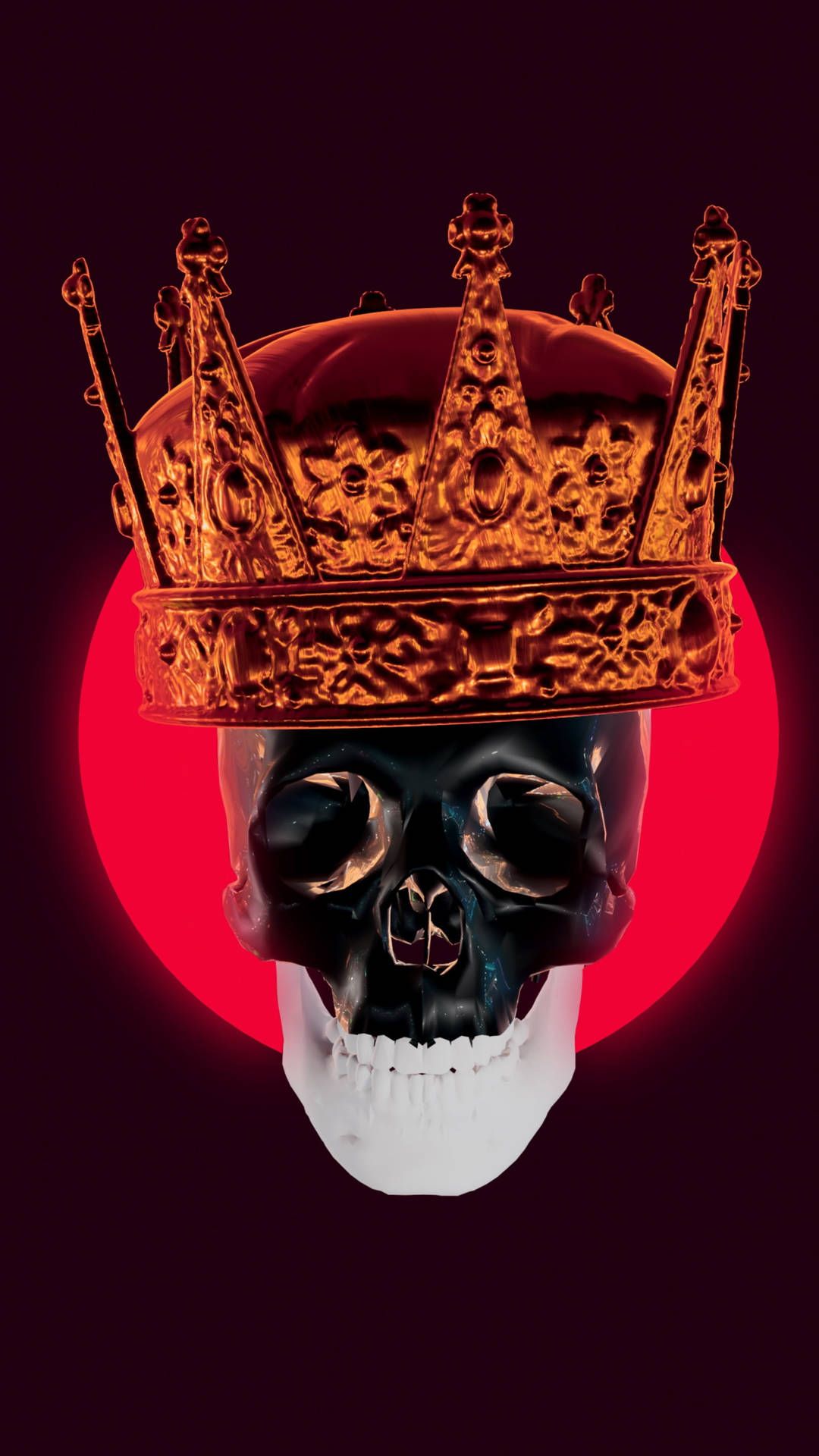 1080x1920 Skull With Crown Wallpaper