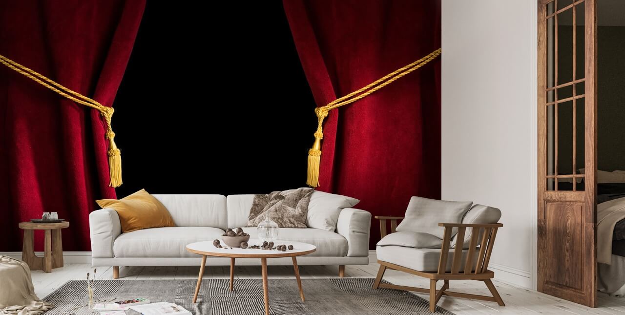 1280x645 Red Velvet Curtain with Tassel