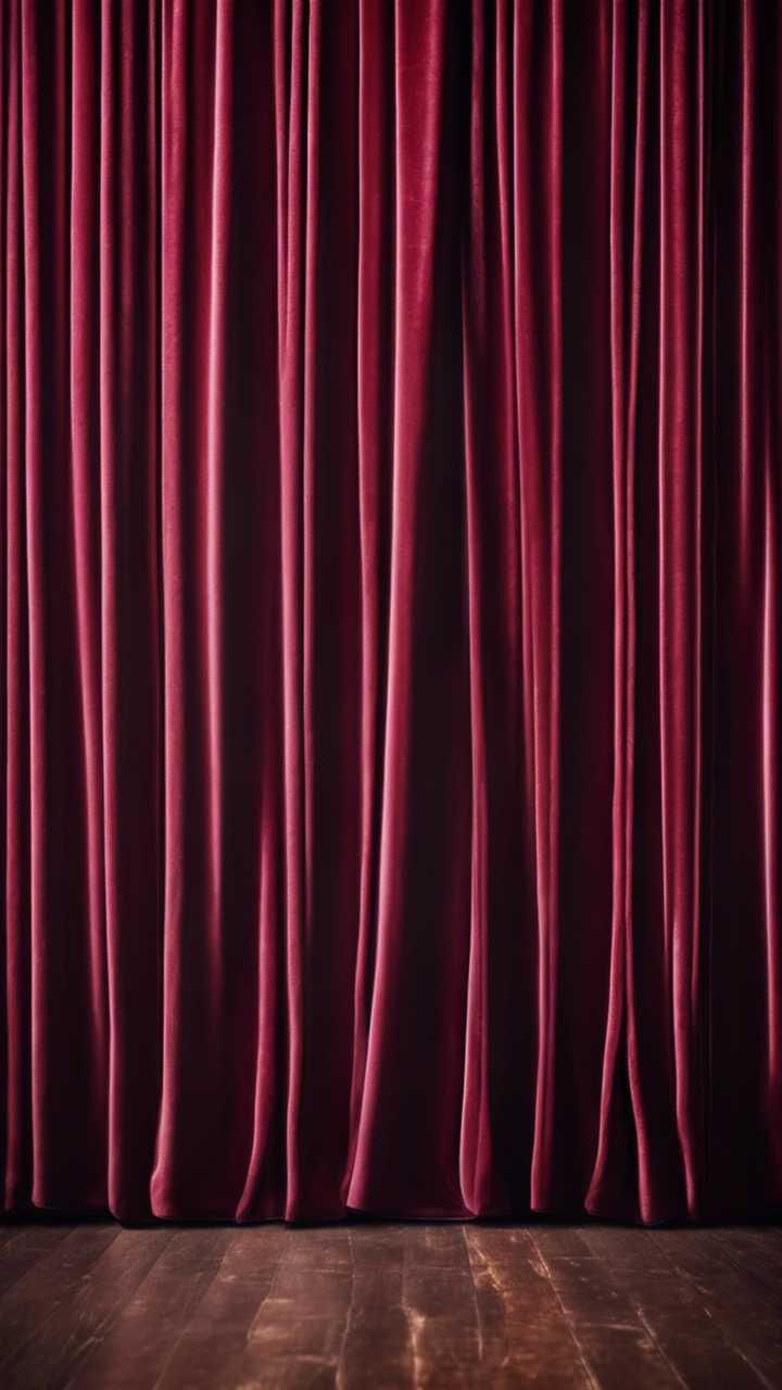 720x1280 A luxurious velvet stage curtain in a deep burgundy colour. Wallpaper [1d640dee8e3243478559]