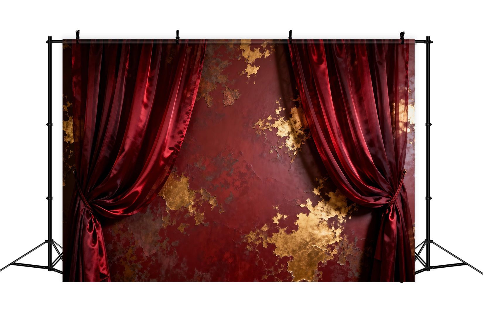1650x1126 Backdrops for Boudoir Crimson Gilded Velvet Curtain Texture Vintage Wa