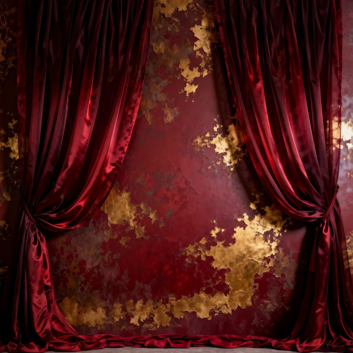 1200x1200 Backdrops For Boudoir Crimson Gilded Velvet Curtain Texture Vintage Wall Backdrop RR62 90