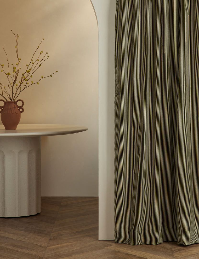 831x1080 Striped Velvet Curtain Panel by Sarah Sherman Samuel, Natural and Oat, 50 x 84 and Georgia