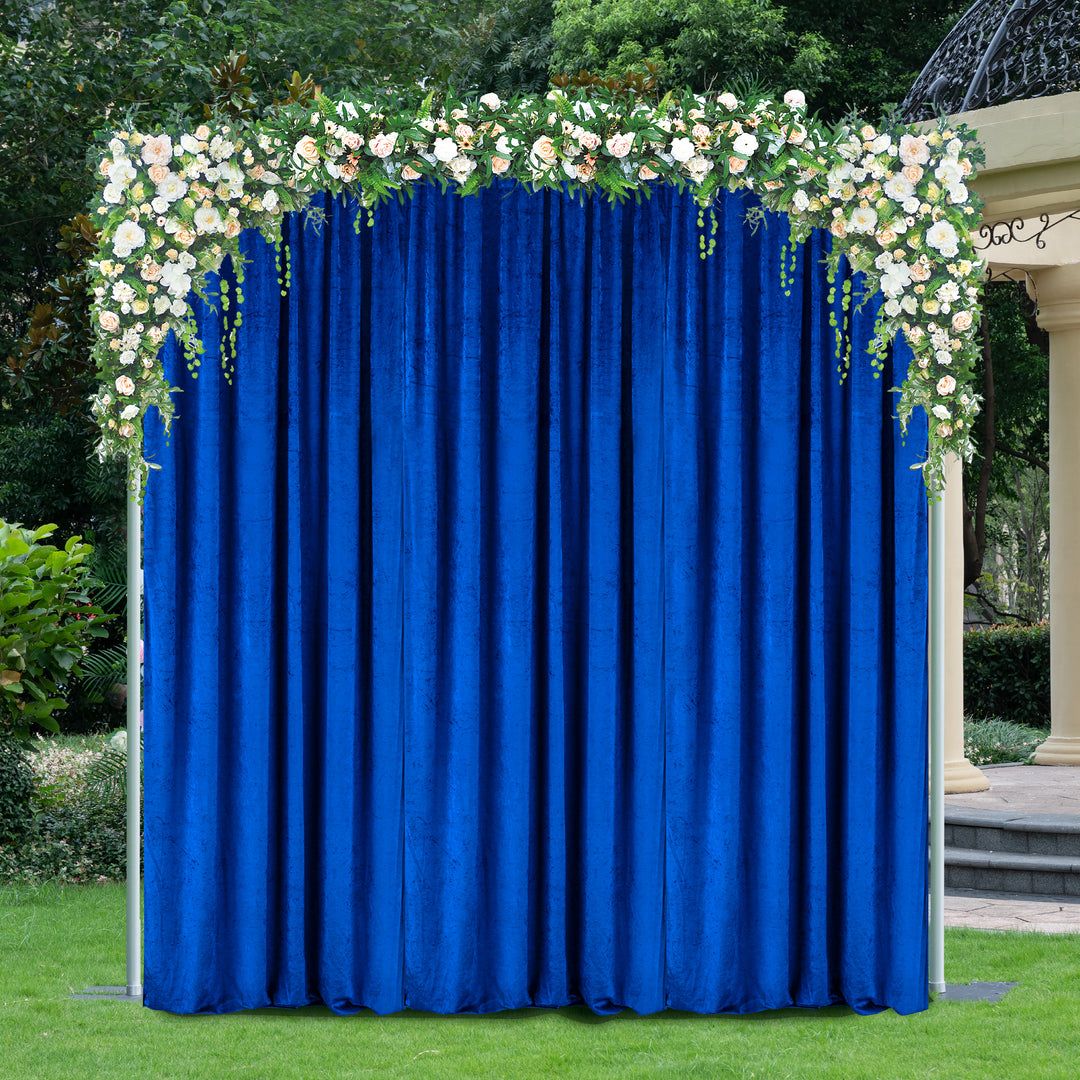 1080x1080 ft x 57 Ice Crushed Velvet (200 GSM) Event Backdrop Curtain Drape Panel Blue (1pc)