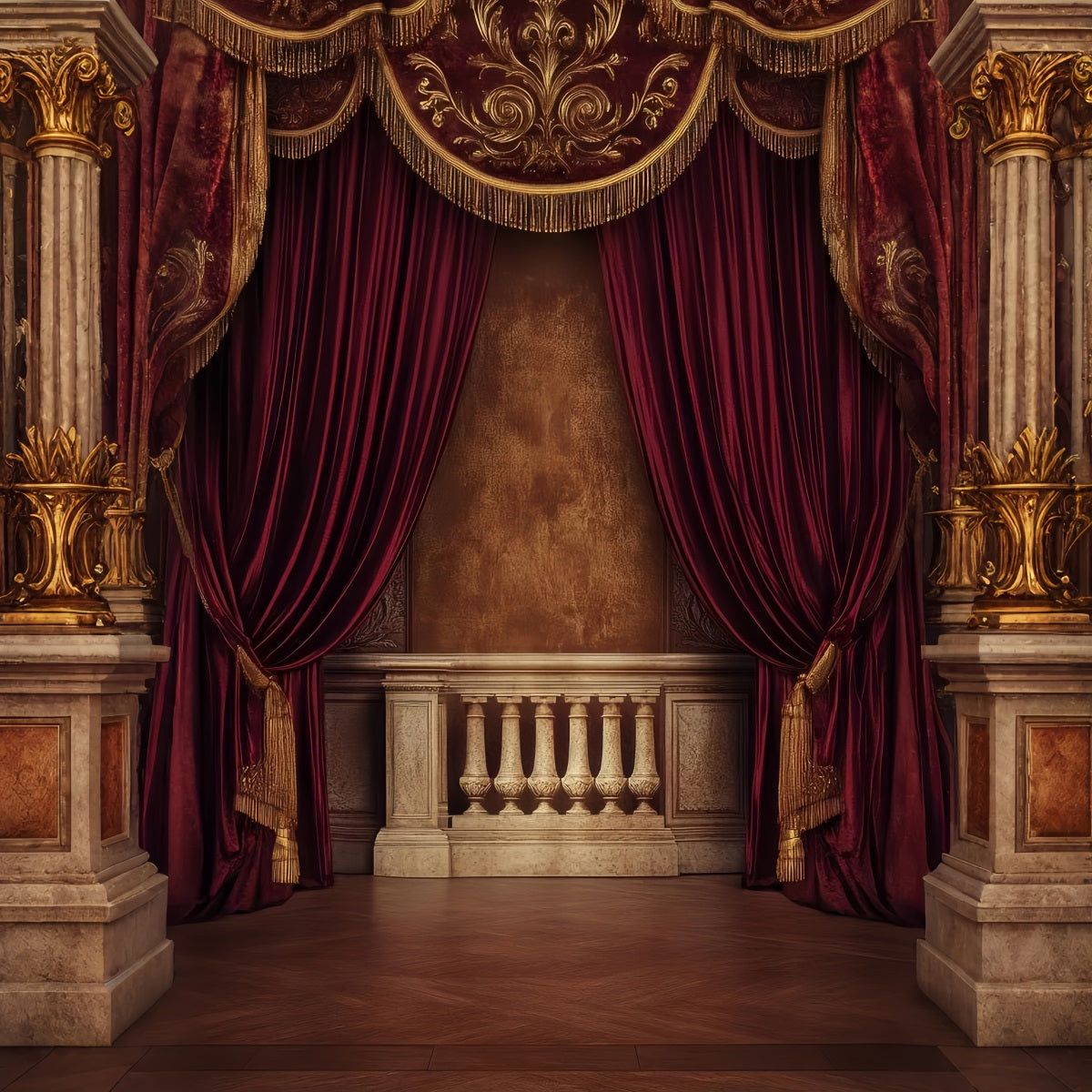 1200x1200 Studio Portrait Backdrops Baroque Velvet Curtain Interior Antique Photo Backdrop LXX61- 5'W*7'H(1.5*2.2m)