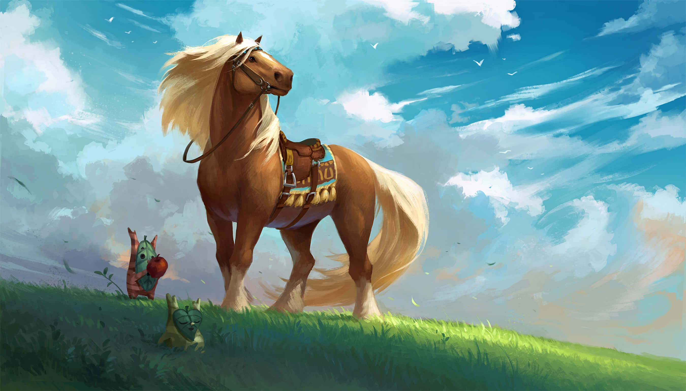 2700x1538 Download The Legend of Zelda: Epona trotting gracefullynic land of Hyrule Wallpaper