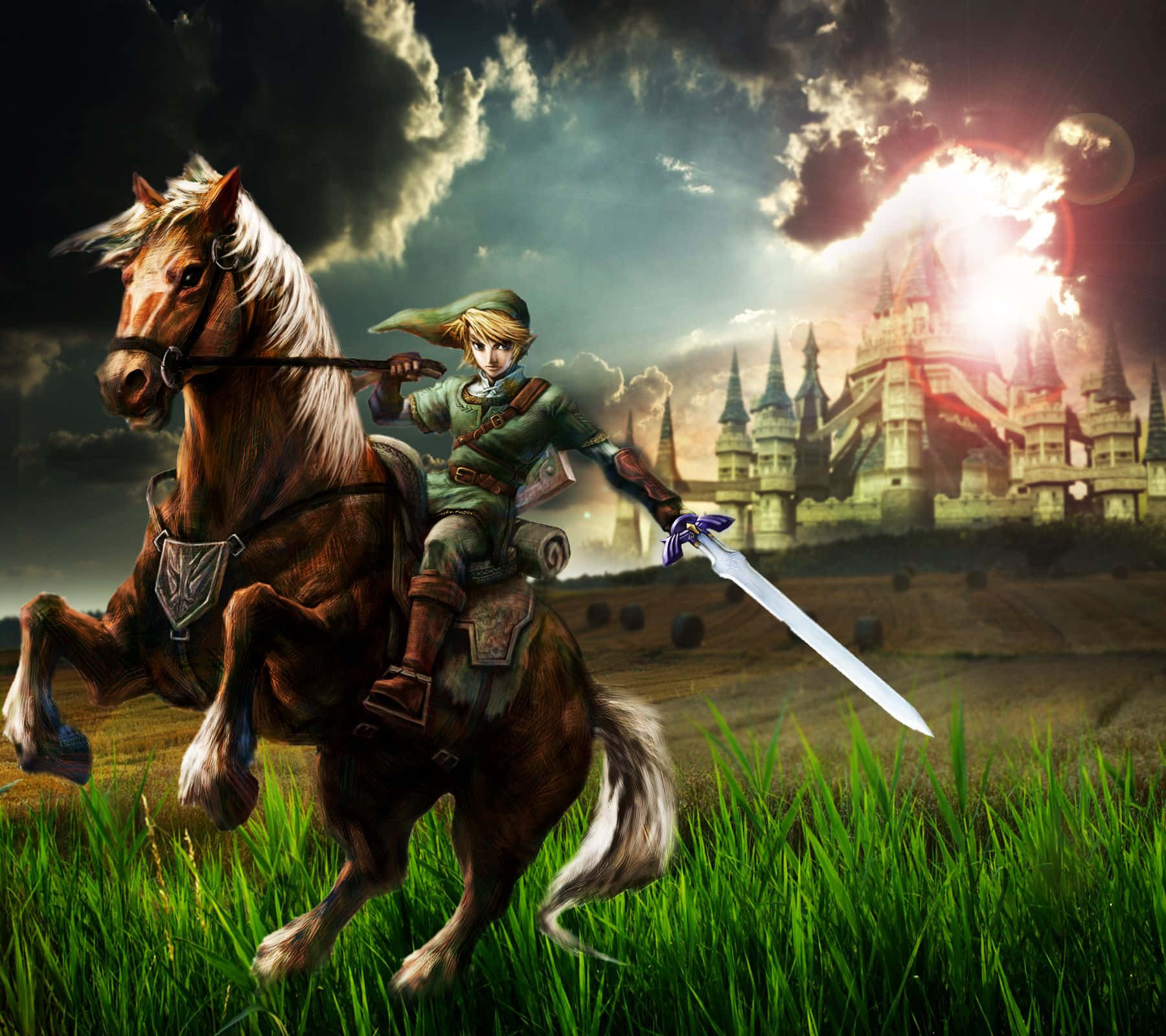 1800x1600 Download Epona and Link in an epic adventure from The Legend of Zelda Wallpaper