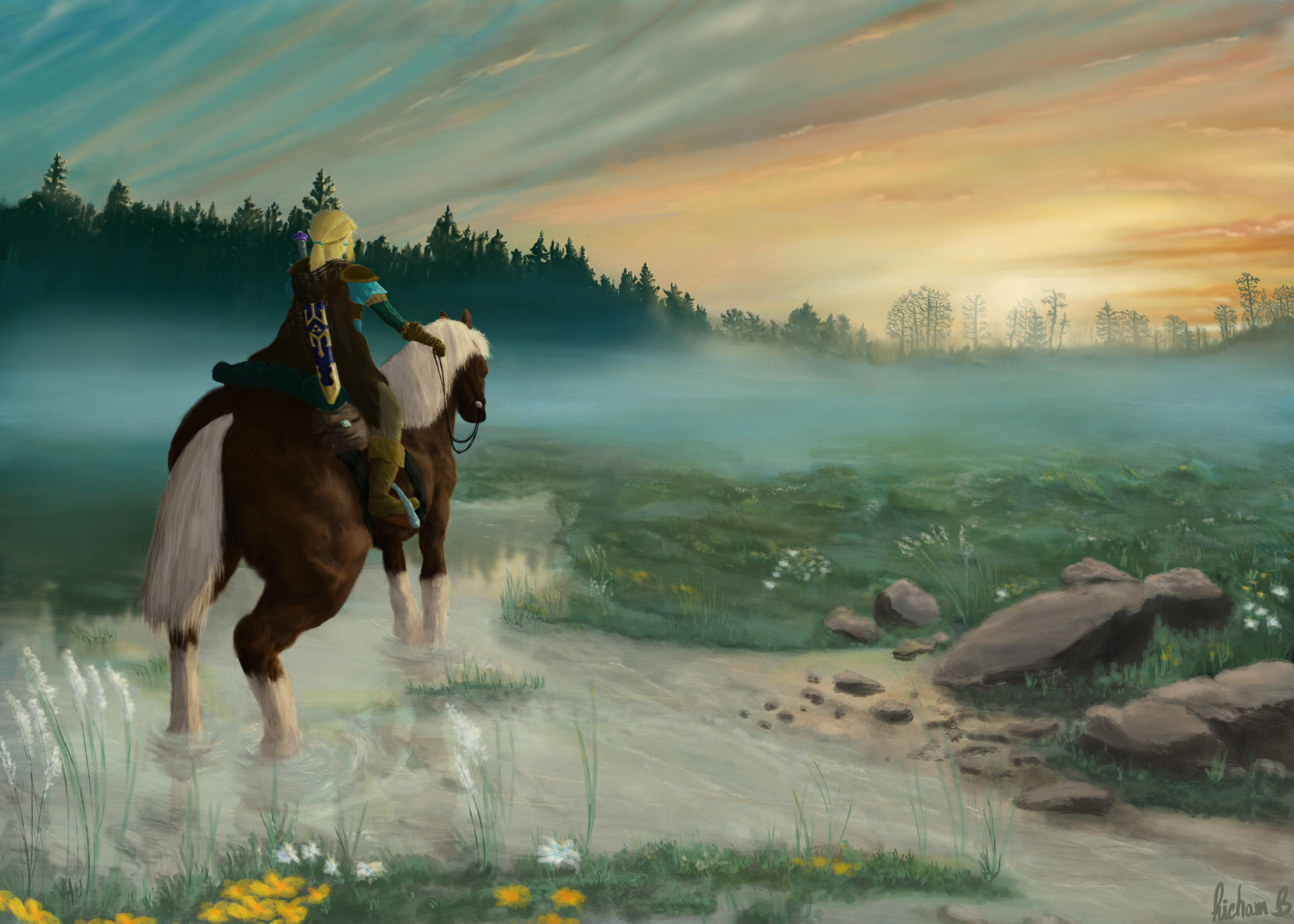 4060x2900 Link and Epona of the wild