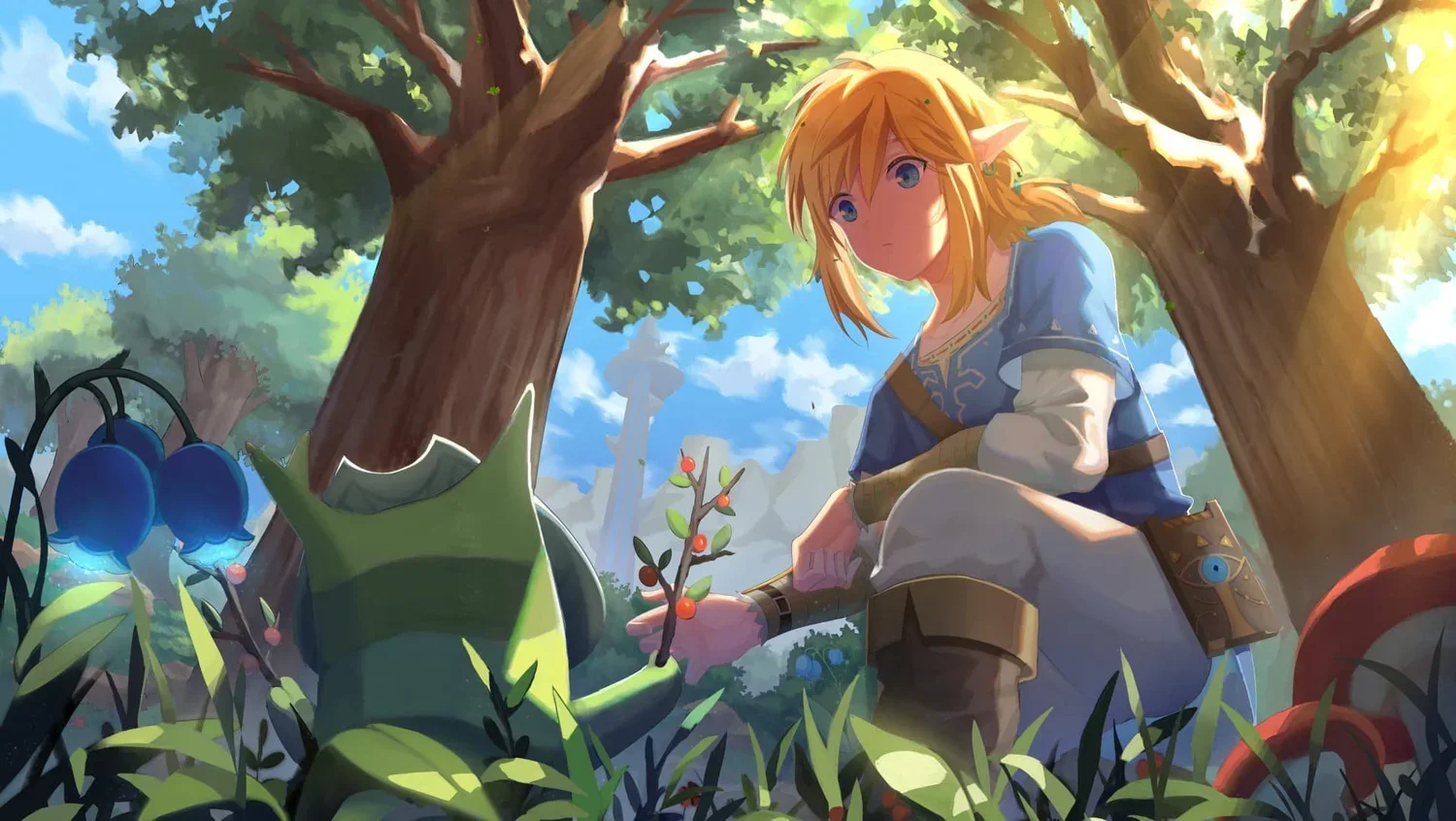 1500x846 Zelda Link and Epona Forest Wallpaper