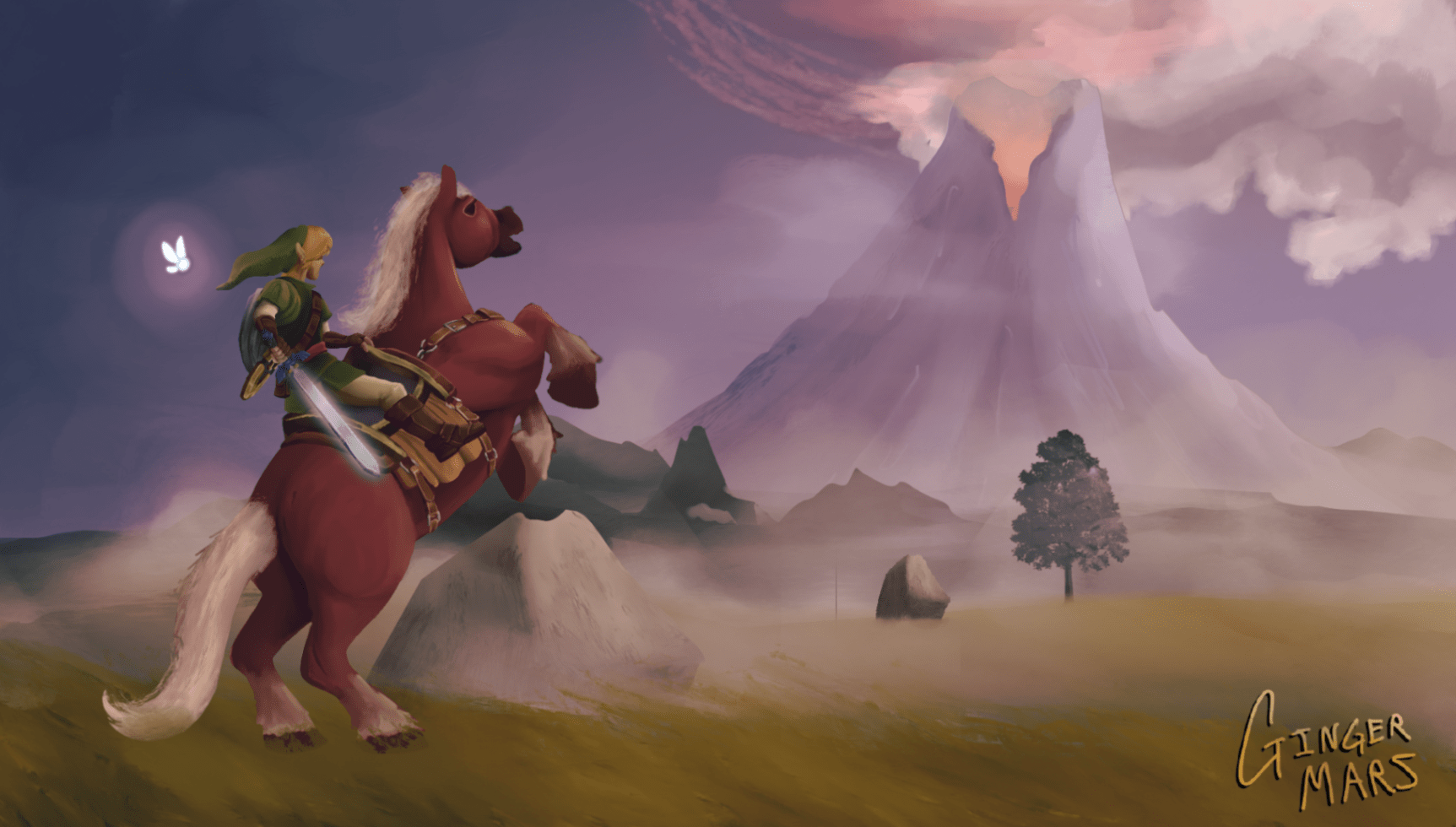 1725x980 Link & Epona Vinyl Sticker by Ginger Mars Art