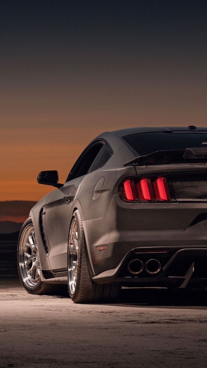 675x1200 Gray Mustang at Night. Car photography inspiration, Dream car wallpaper ideas, Luxury car sunset view
