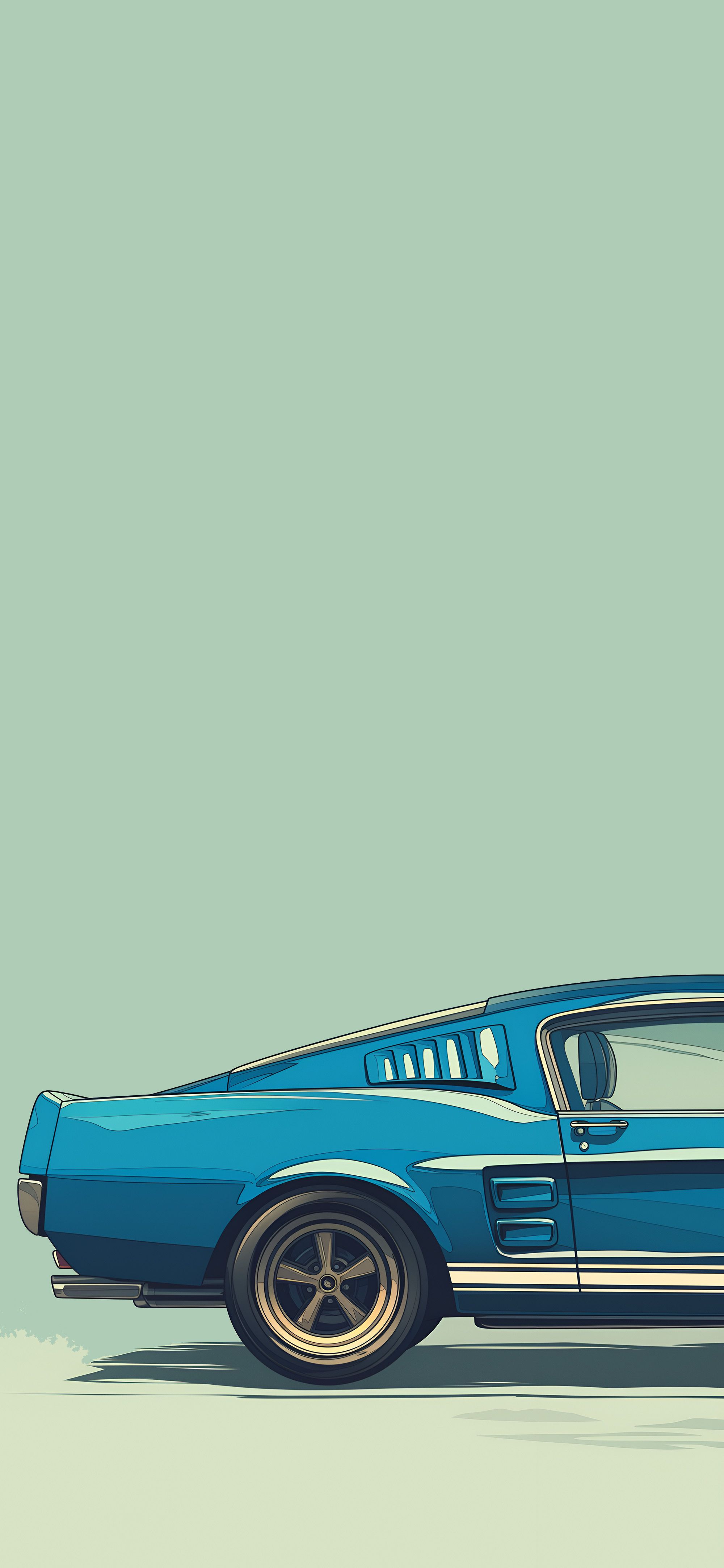 2000x4329 Ford Mustang Vintage Matching Wallpaper