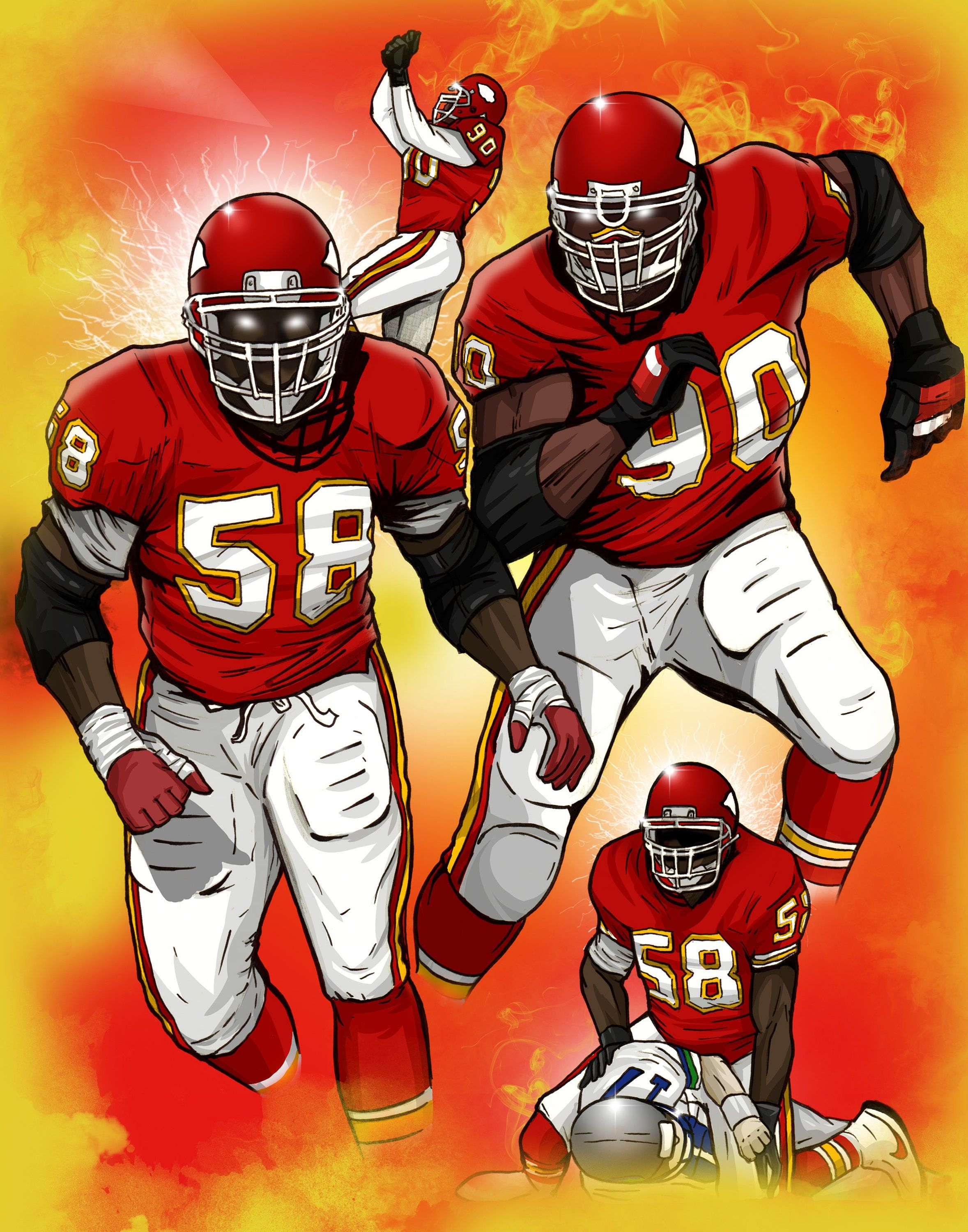 2357x3000 Derrick Thomas Neil Smith 90s Throwback Poster