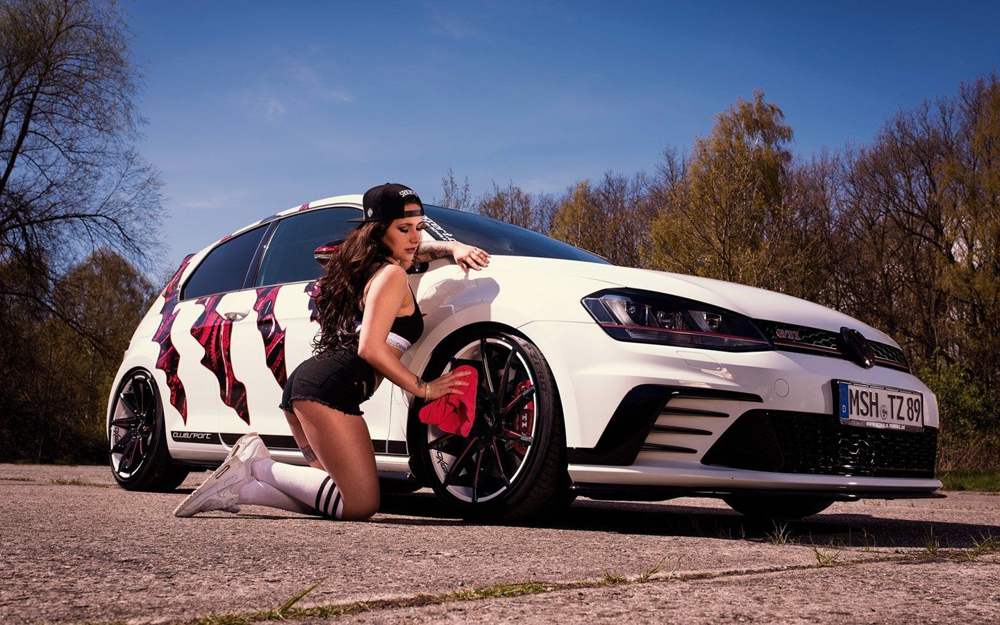 1440x900 Oxigin, Volkswagen, Golf Gti, Clubsport, Cars, Girl, Model, Modified Wallpaper HD / Desktop and Mobile Background