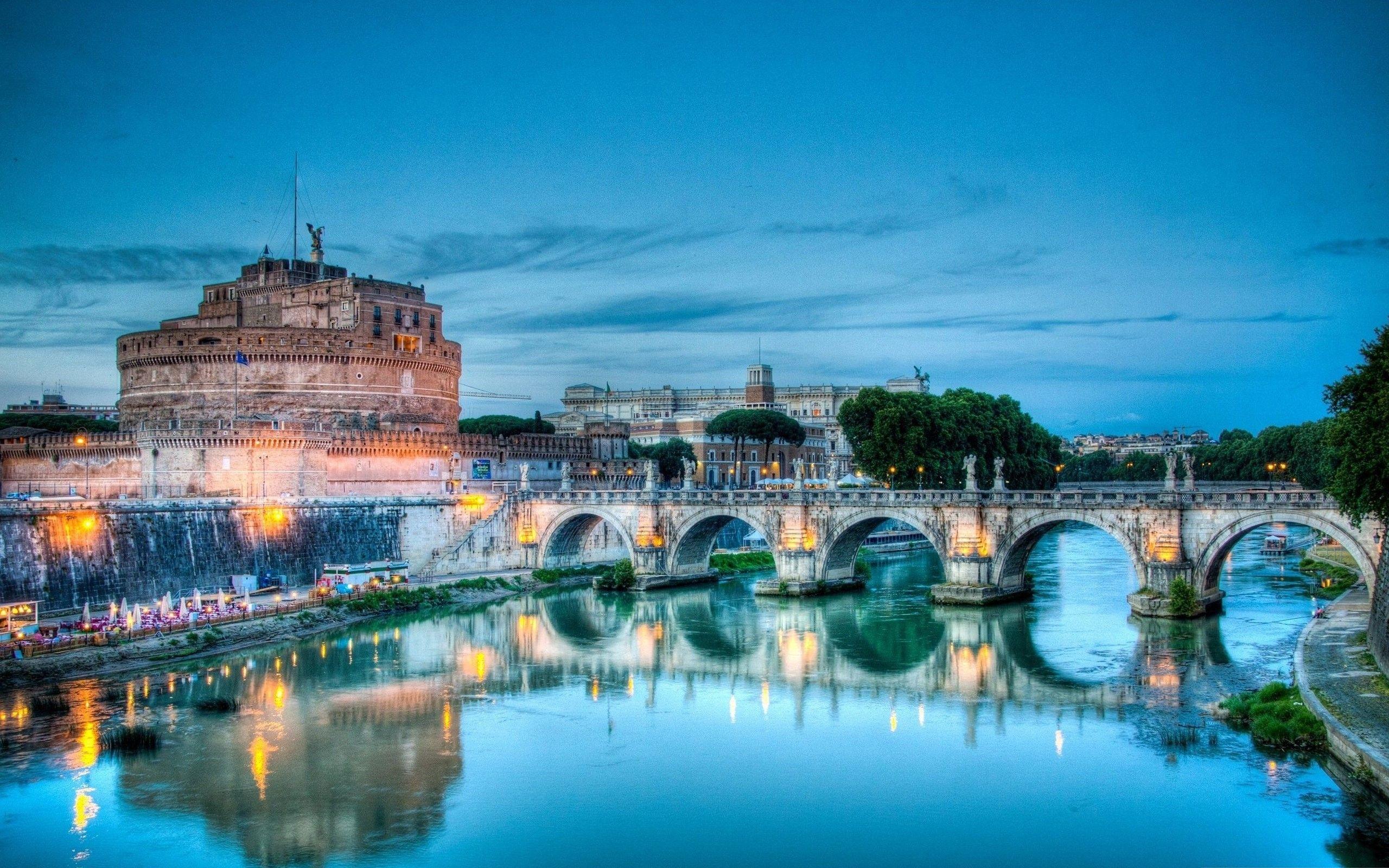 2560x1600 Bridge in Rome City of Italy Country Wallpaper