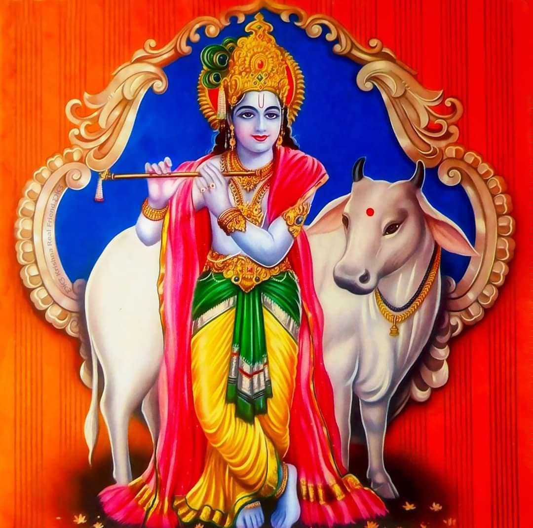1080x1071 Bhagwan Krishna Gaay Mata Ke Sath Picture